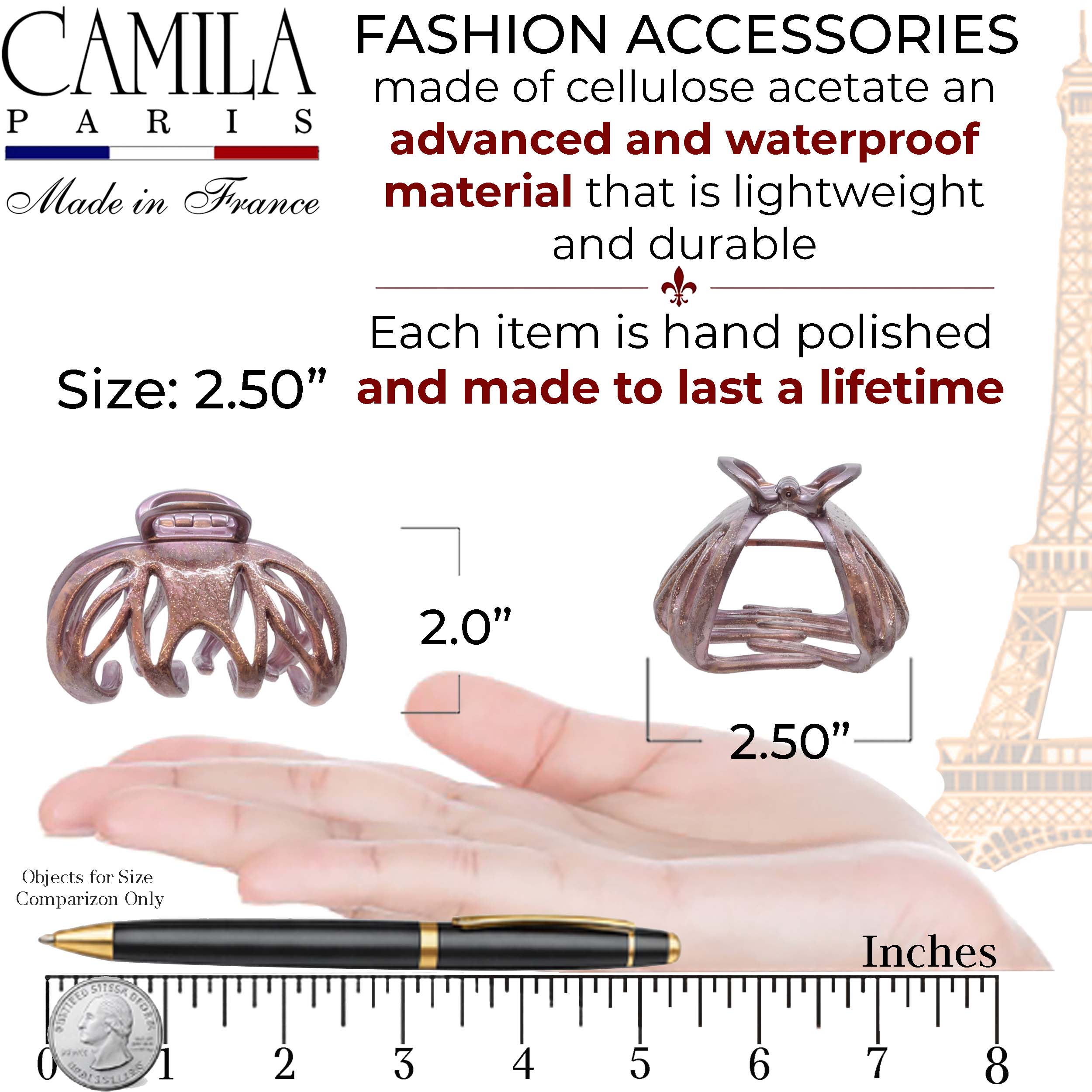 Hand Painted Grip Link Volume Hair Clip - Grenouille