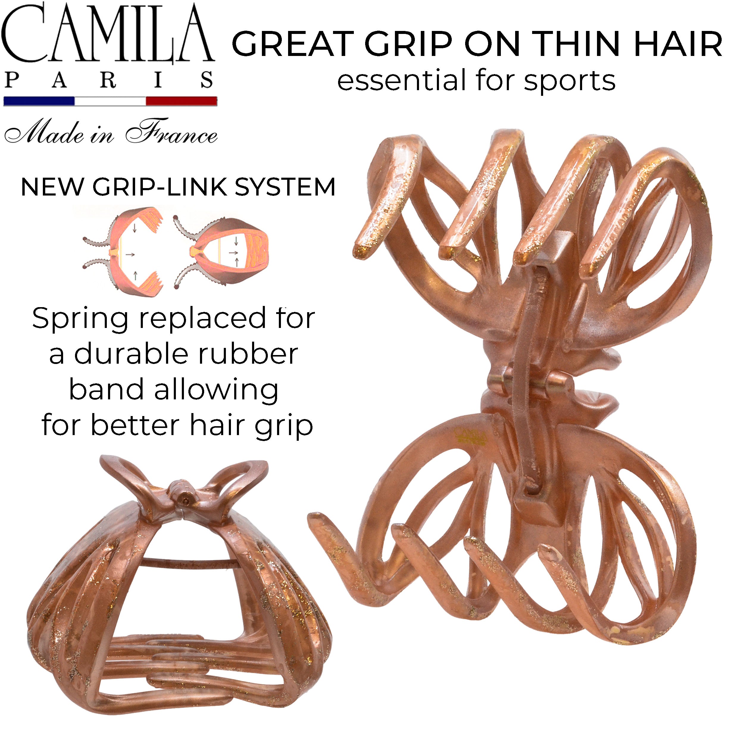 Hand Painted Grip Link Volume Hair Clip - Grenouille