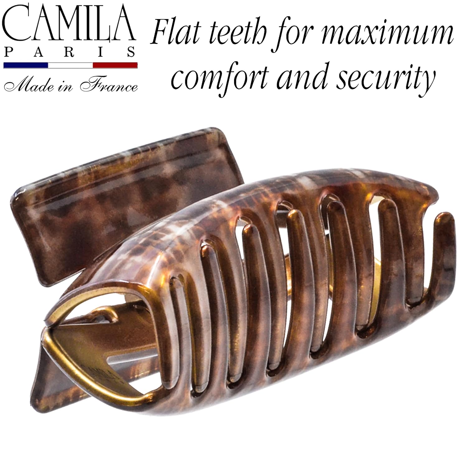 French Square Open-Center Claw Clip for Women 3.34"