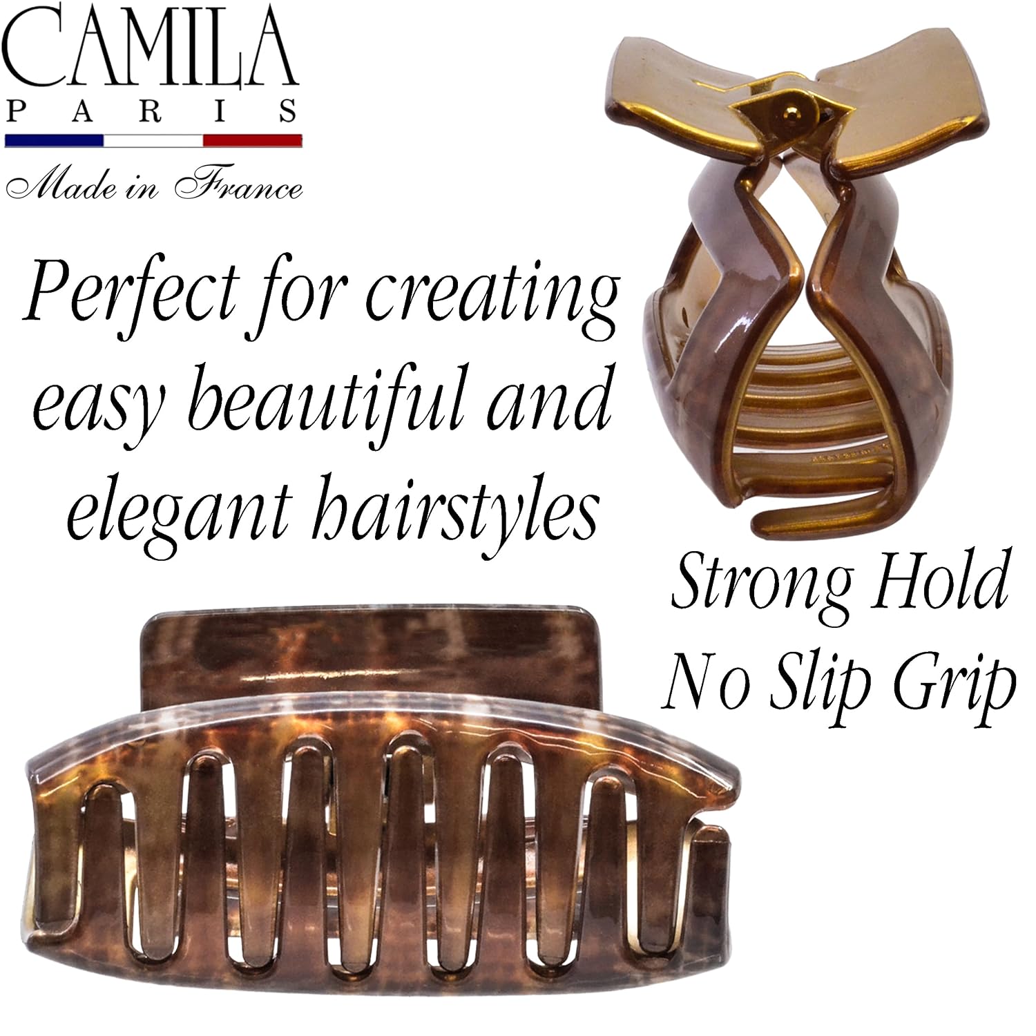 French Square Open-Center Claw Clip for Women 3.34"