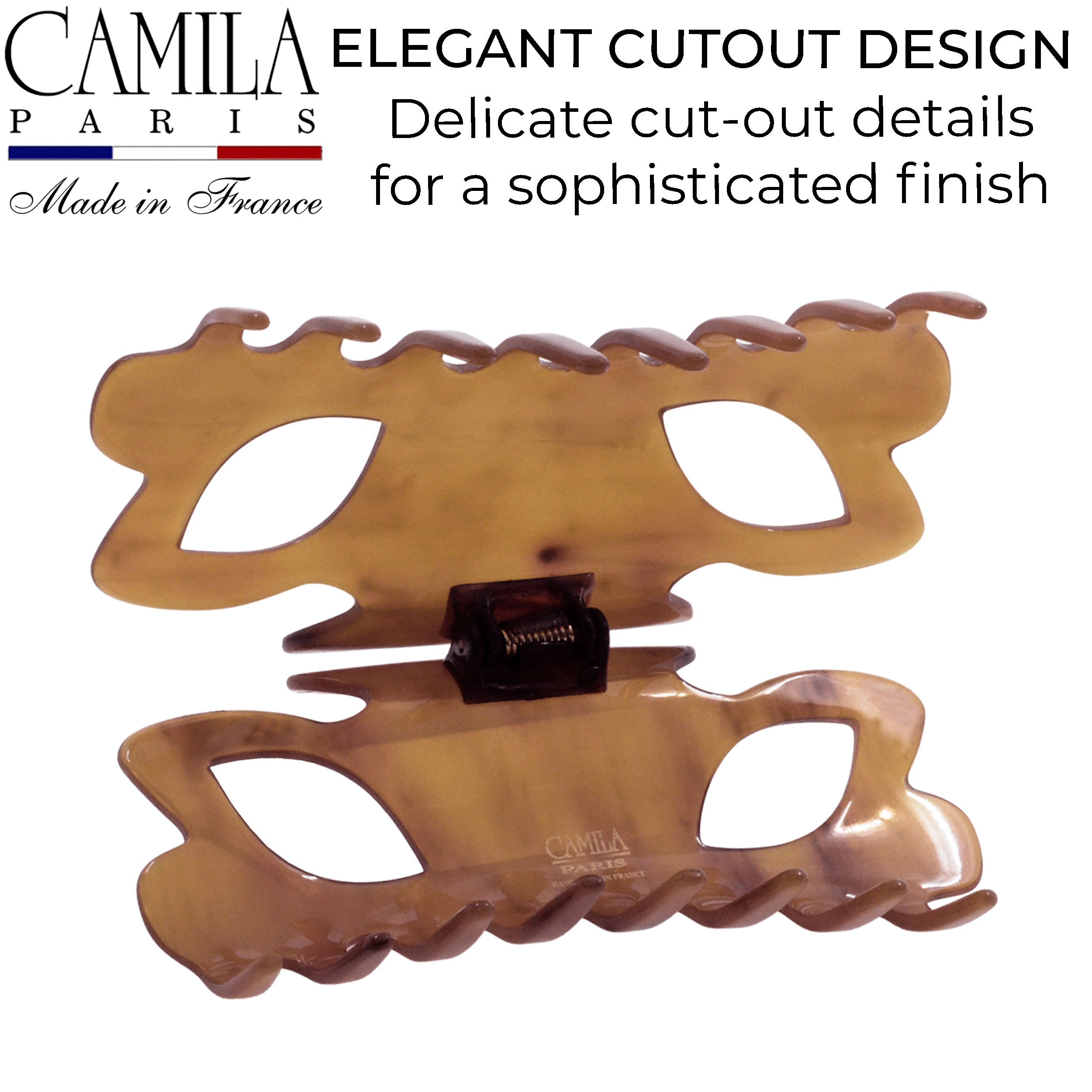 Handmade Spring Cover Hair Clip - Ambre