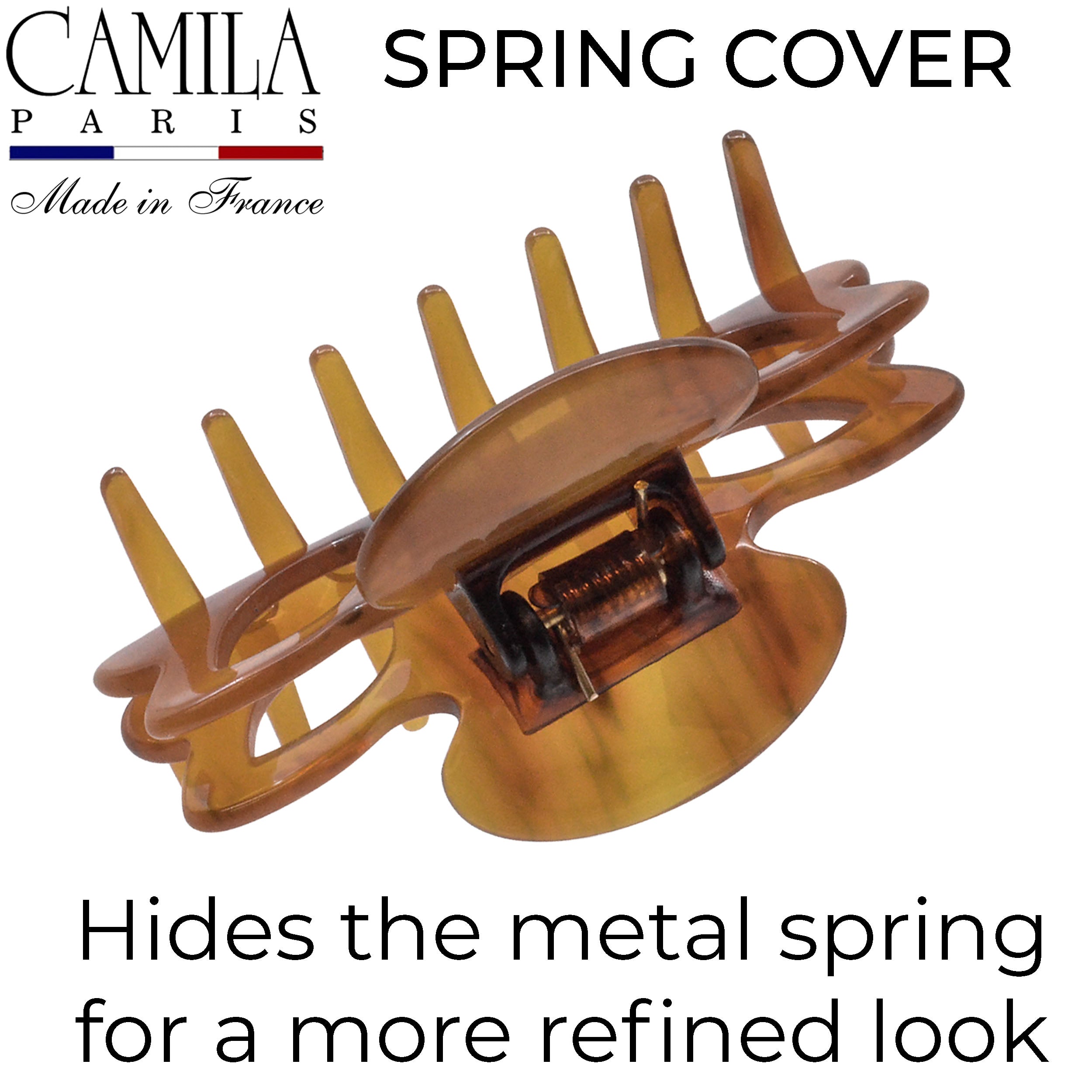 Handmade Spring Cover Hair Clip - Ambre