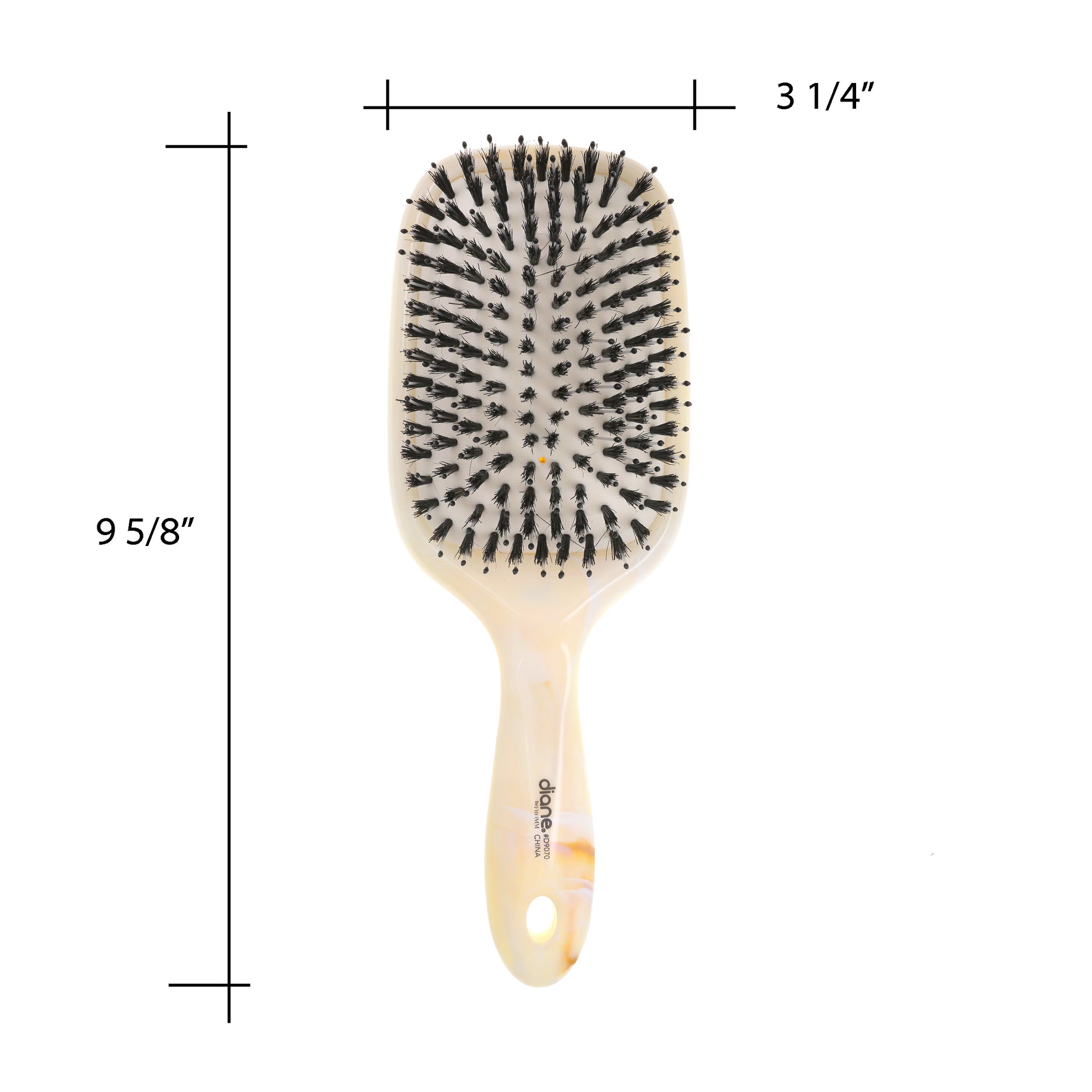 Ball-Tipped and Natural Bristle Paddle Hair Brush with Cushion