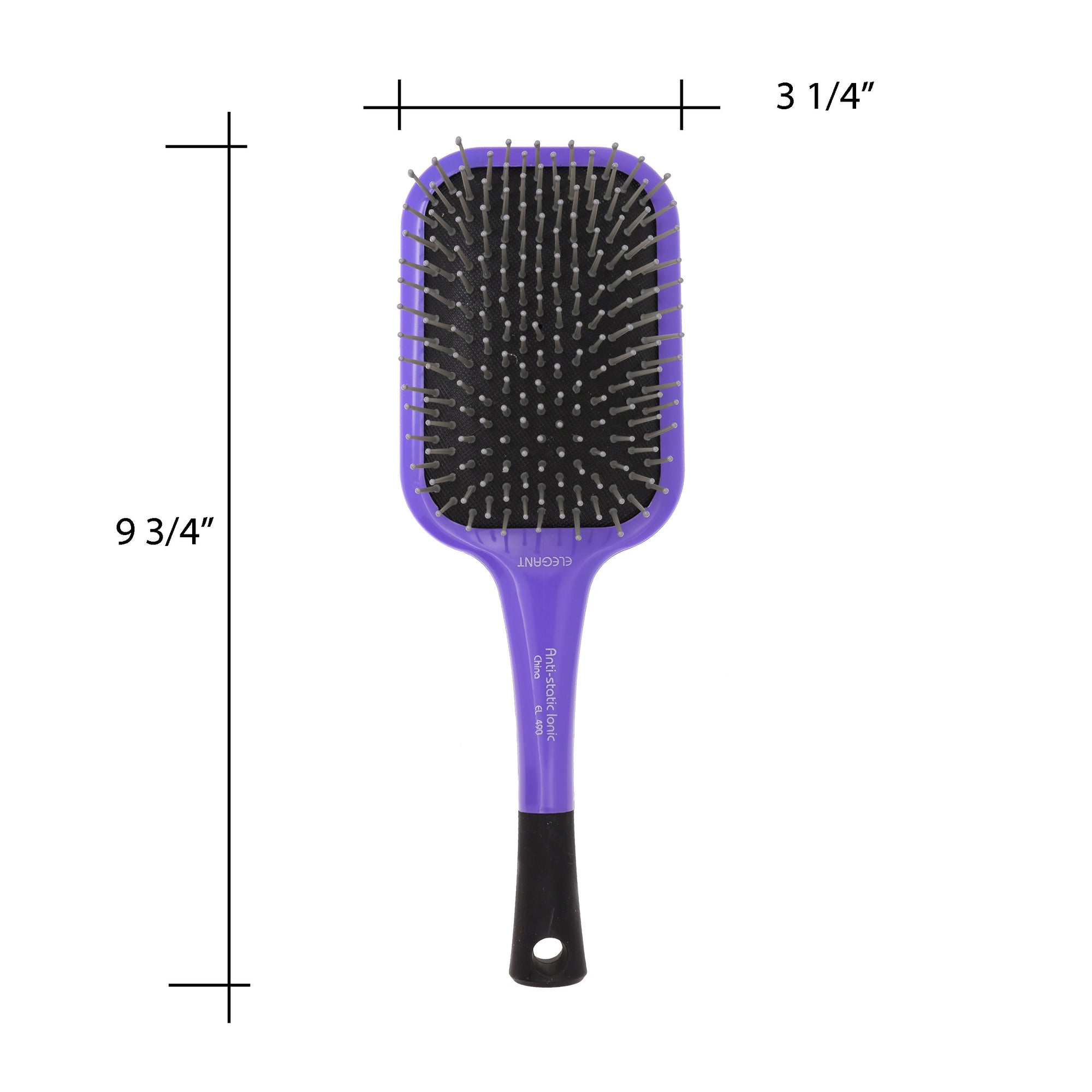 Nylon Pin Paddle Hair Brush with Rubber Handle