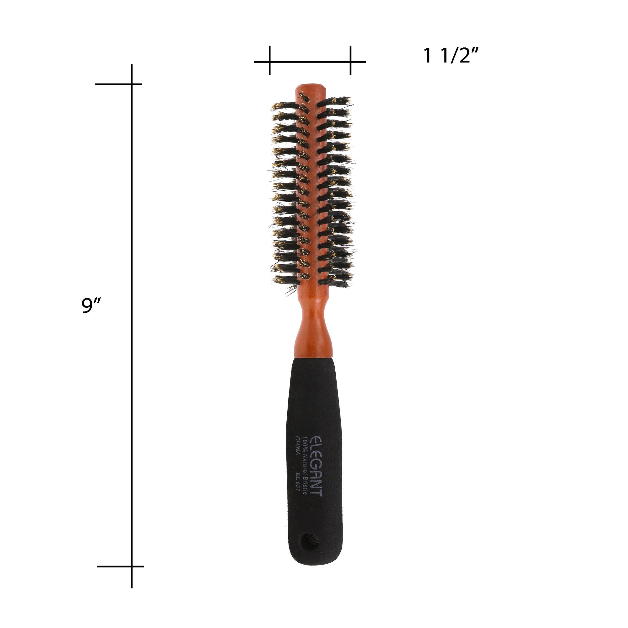 1.5" Natural Bristle Round Hair Brush with Foam Handle