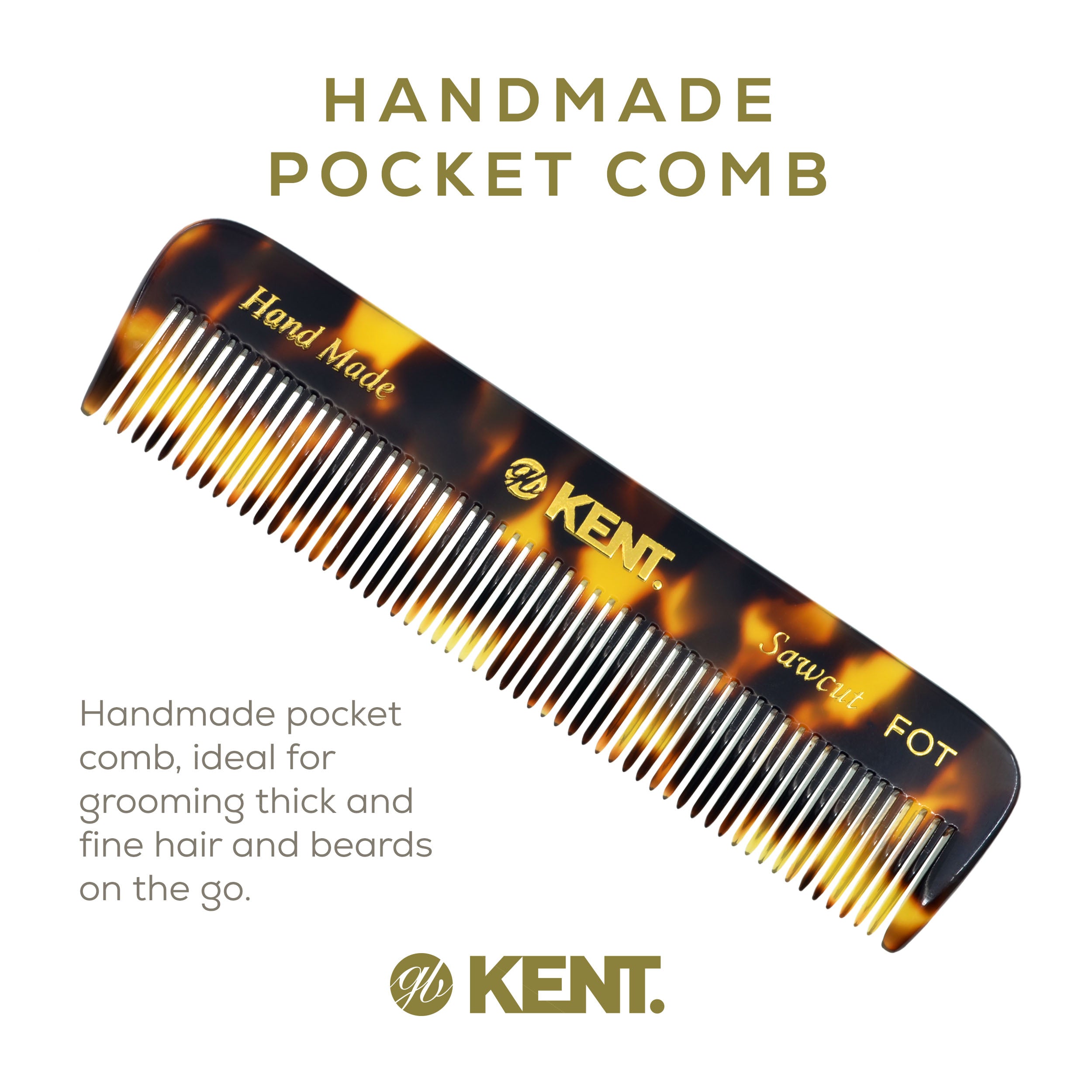 4.5" Handmade Fine Tooth Pocket Comb