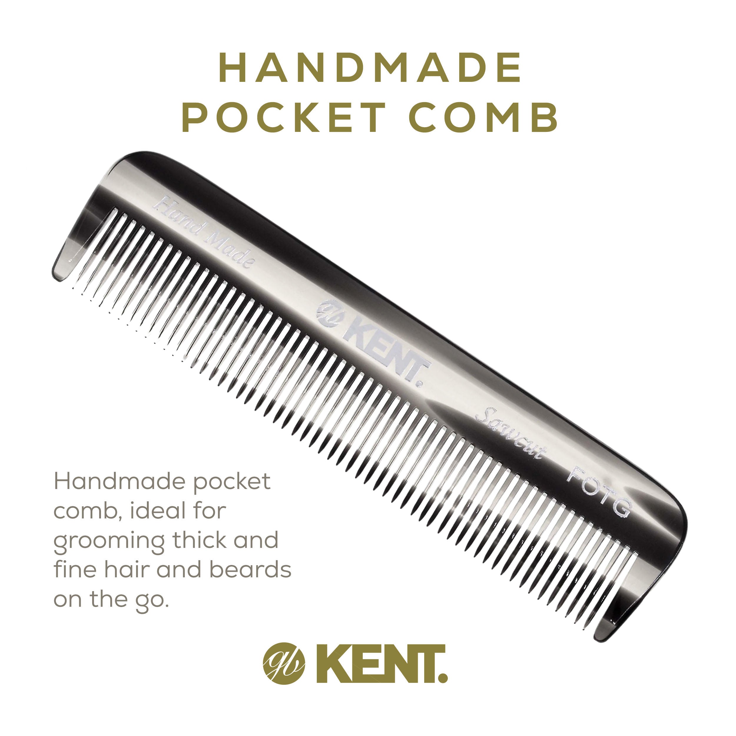 4.5" Handmade Fine Tooth Pocket Comb