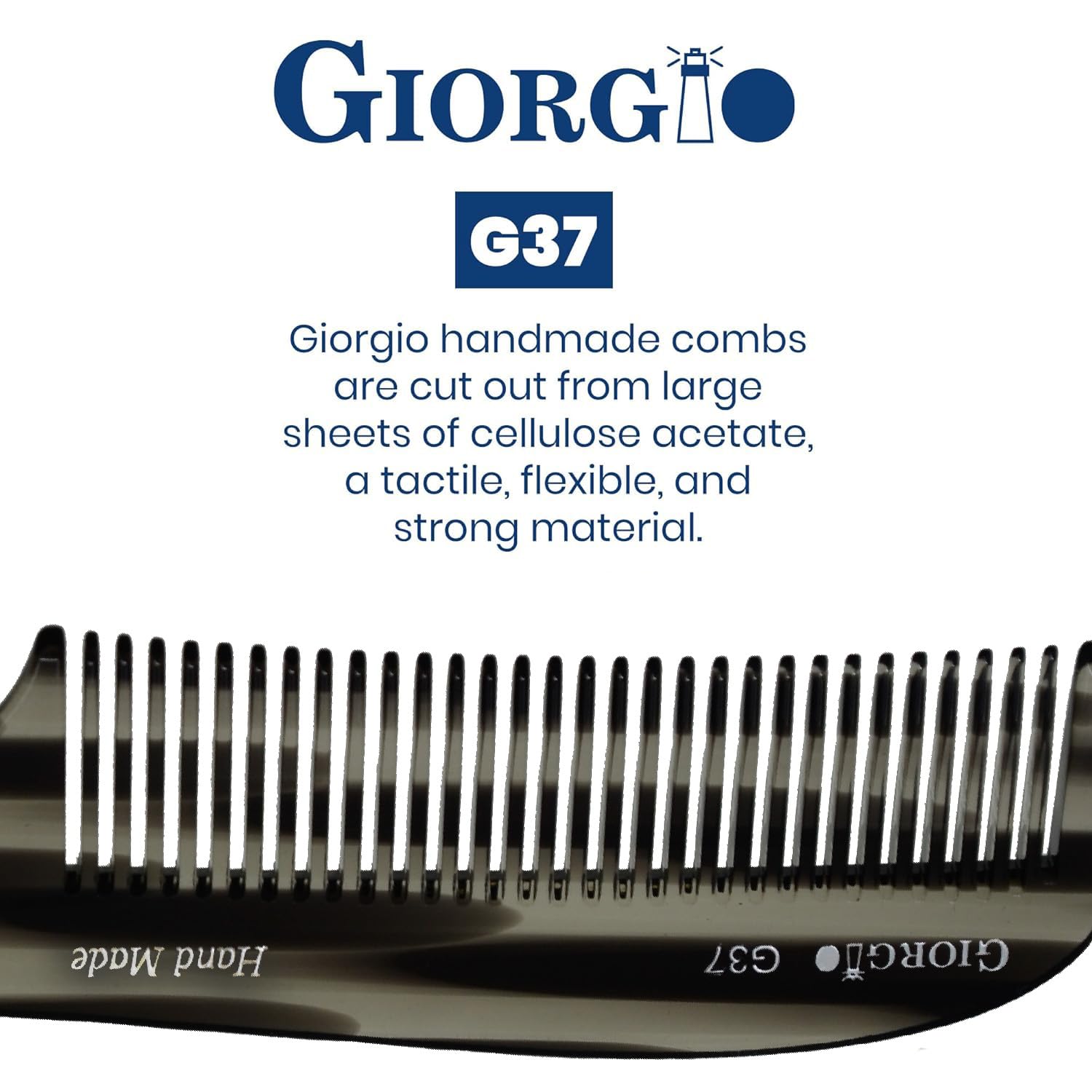 7.75" Handmade Wide Tooth Detangling Comb with Handle