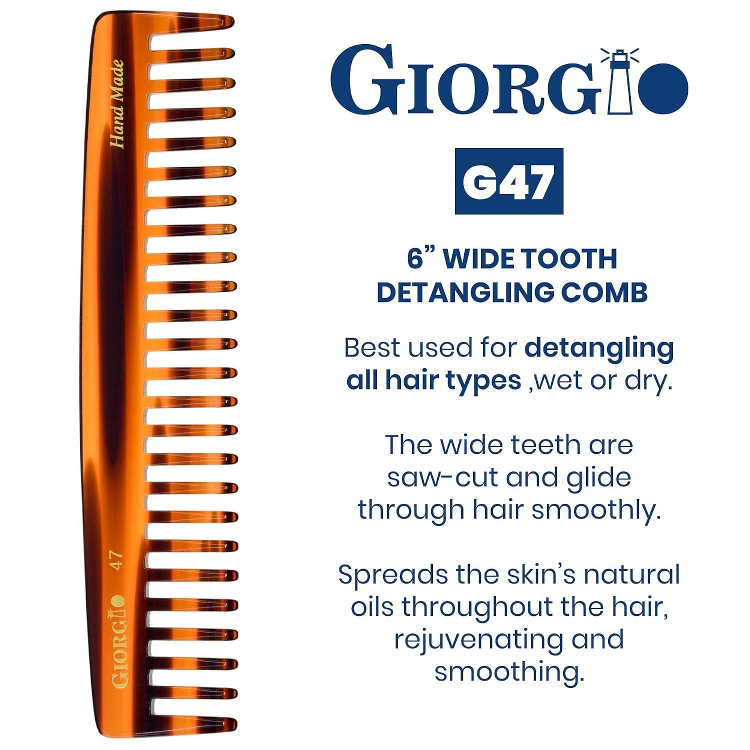Handmade Wide Tooth Detangling Comb