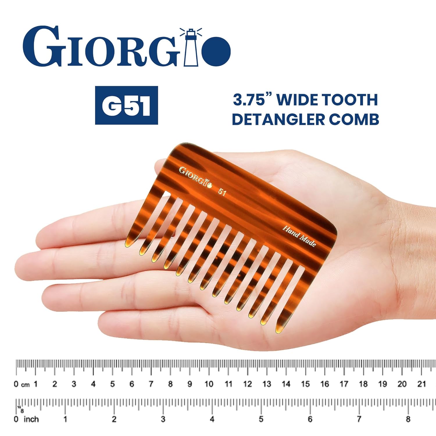 3.75" Handmade Wide Tooth Detangling Pocket Comb
