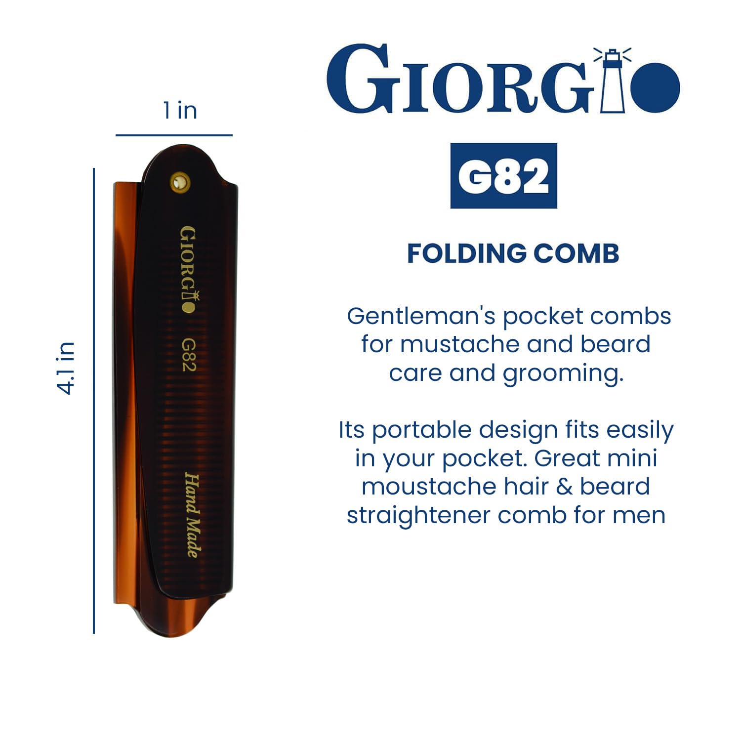 7.85" Handmade Fine Tooth Folding Pocket Comb