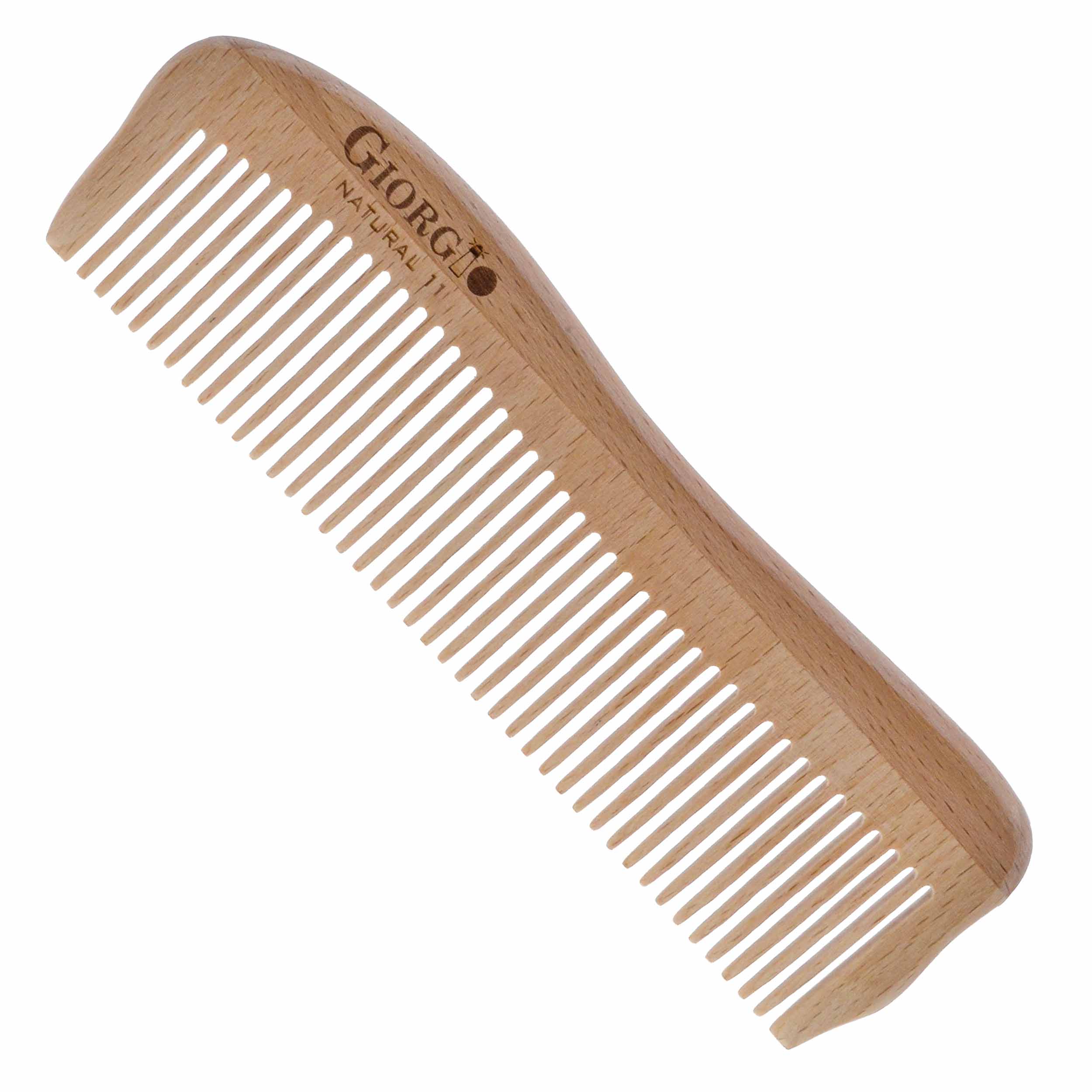 6.8" Wide Tooth Contoured Wooden Detangling Comb