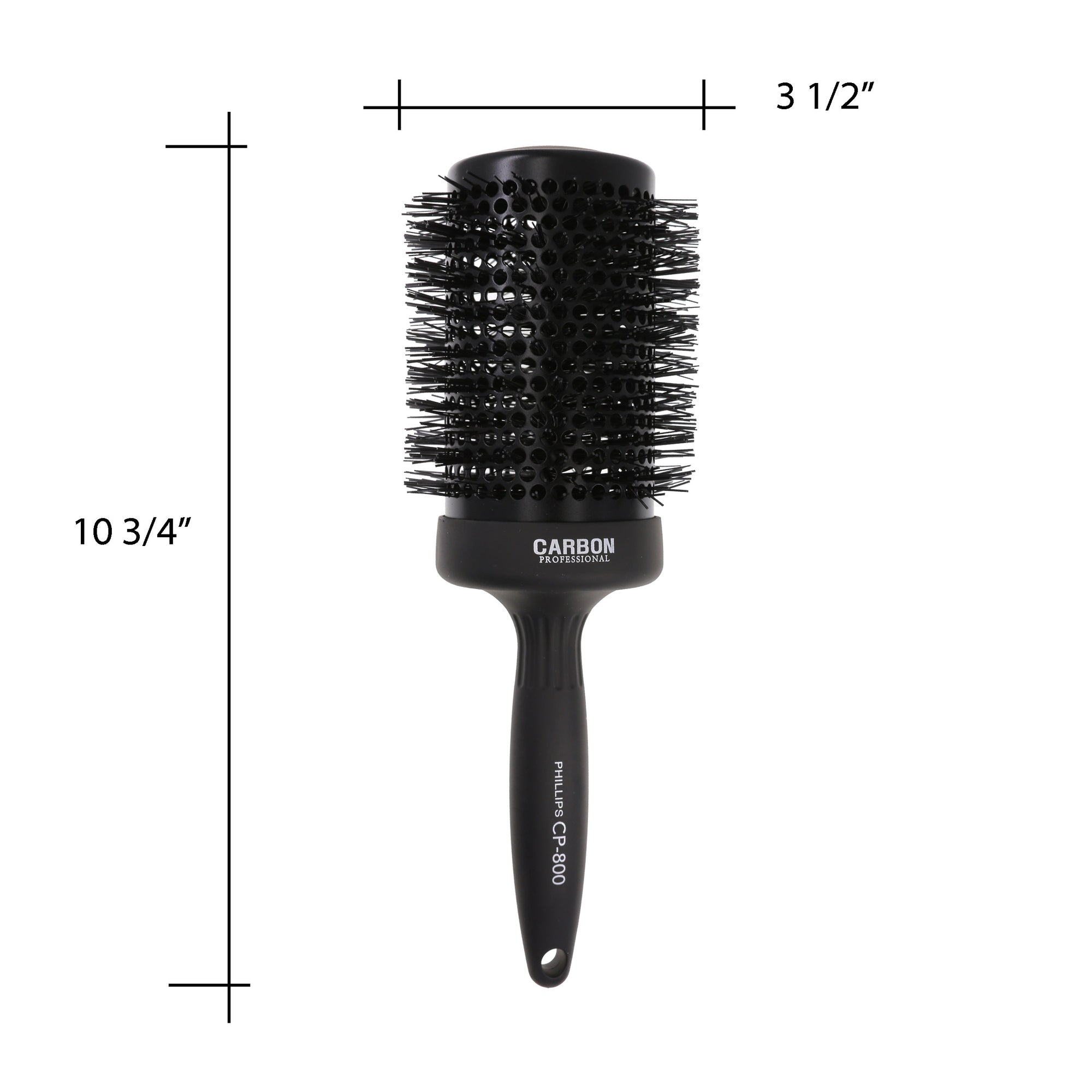 3.5" Carbon Professional Round Hair Brush with Nylon Bristles