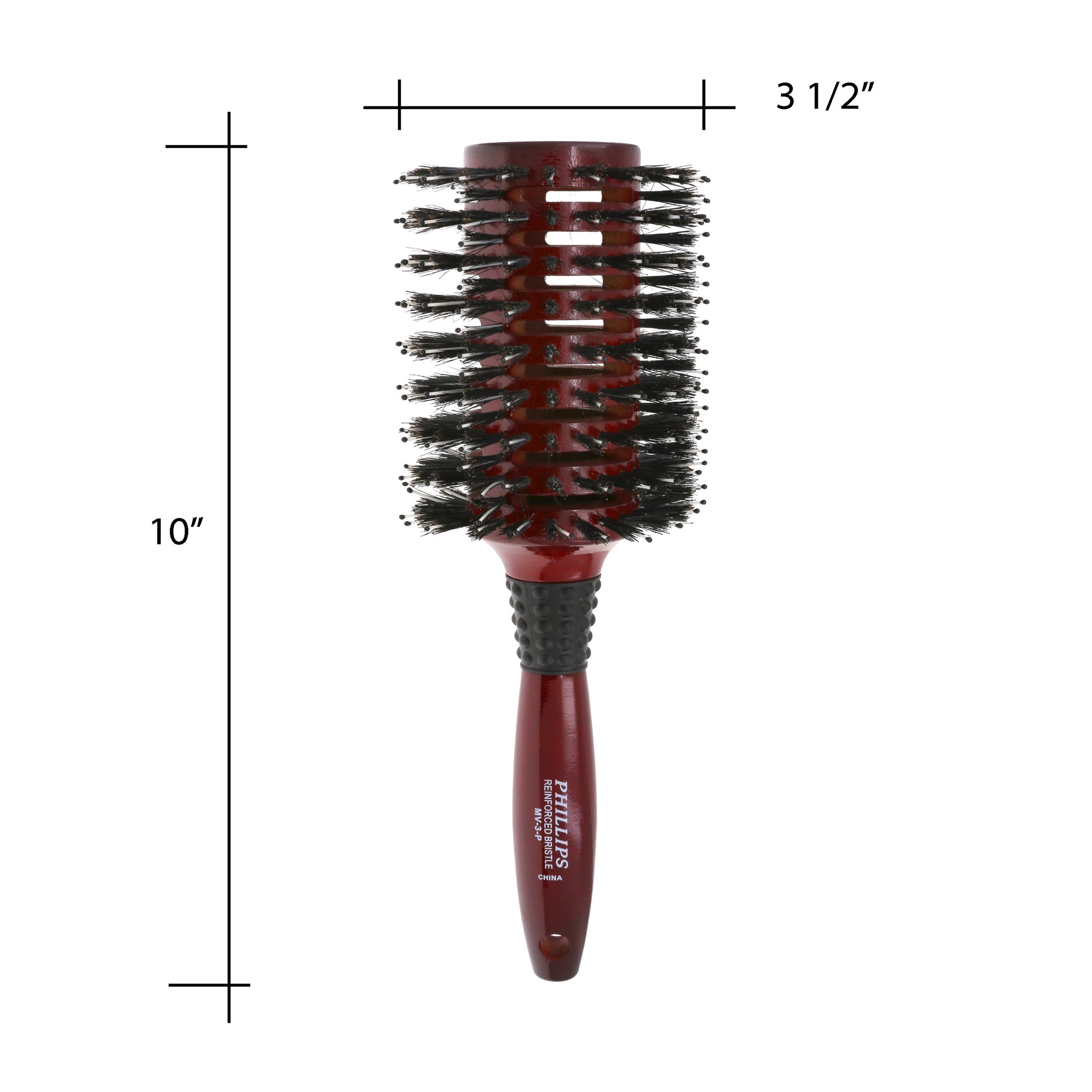 3.5" Ball-Tipped Nylon and Boar Bristle Round Hair Brush