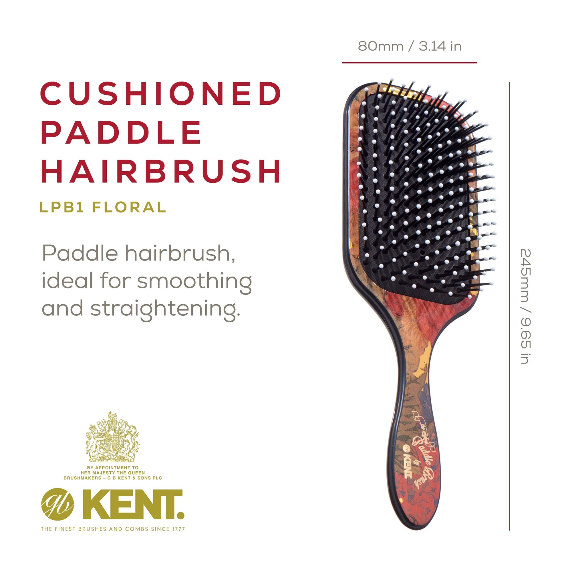 Floral Large Paddle Hair Brush