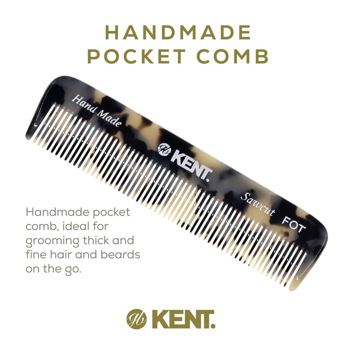 4.5" Handmade Fine Tooth Pocket Comb