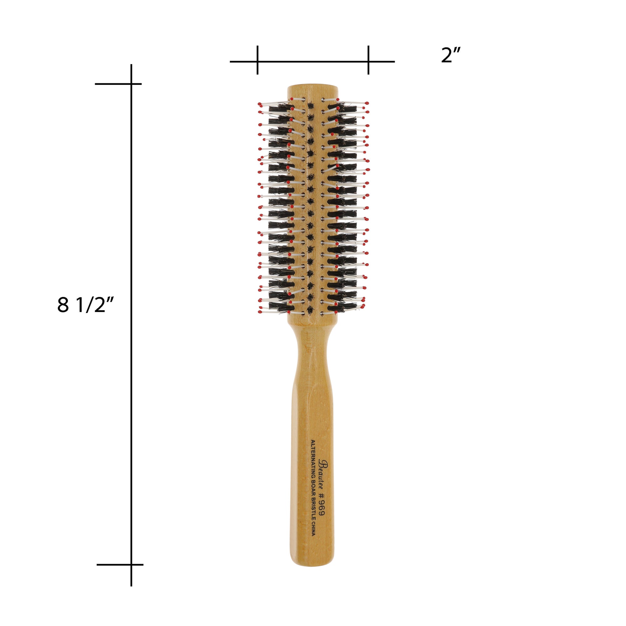2" Ball-Tipped Nylon and Boar Bristle Round Hair Brush