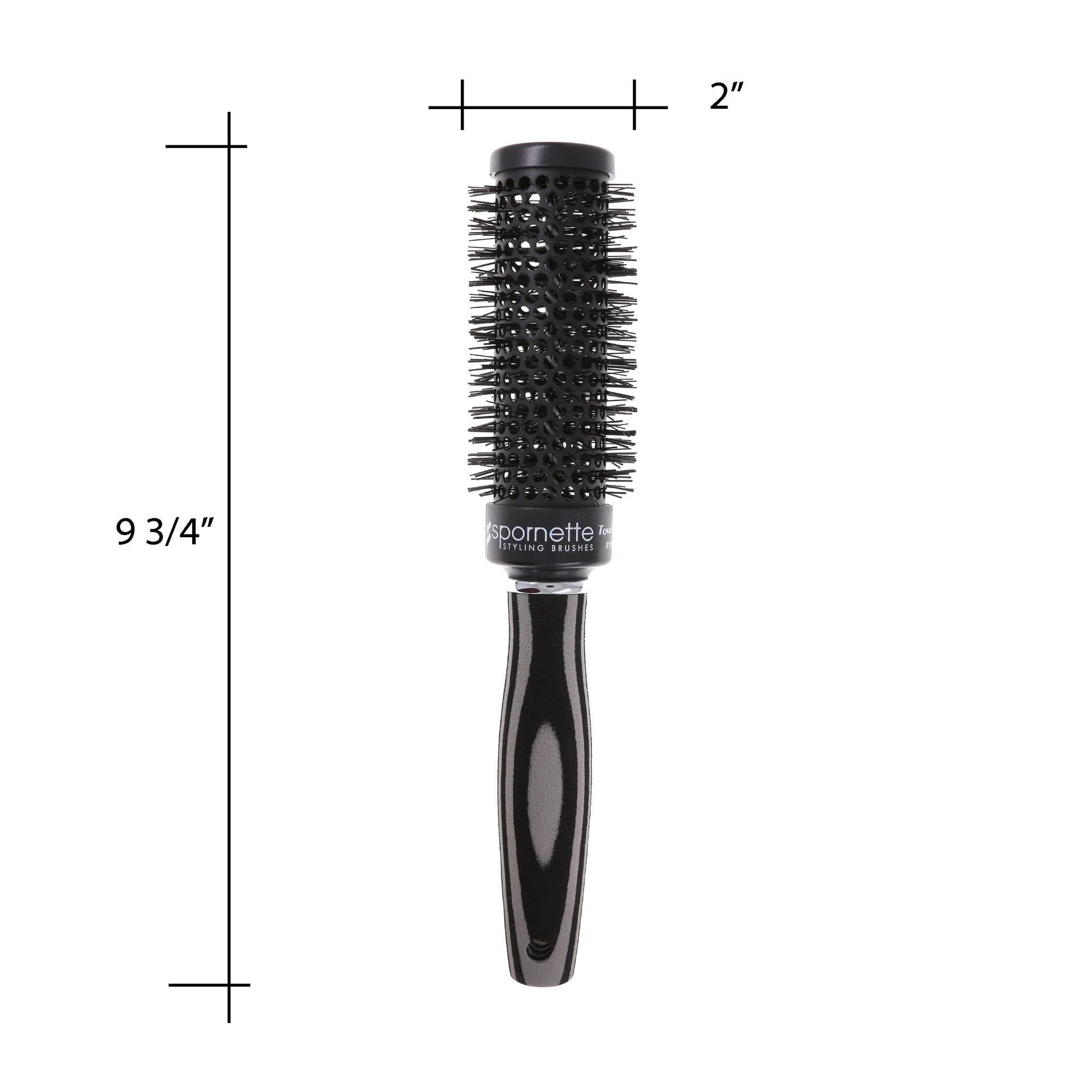 2" Nylon Bristle Vented Round Hair Brush for Blowdrying