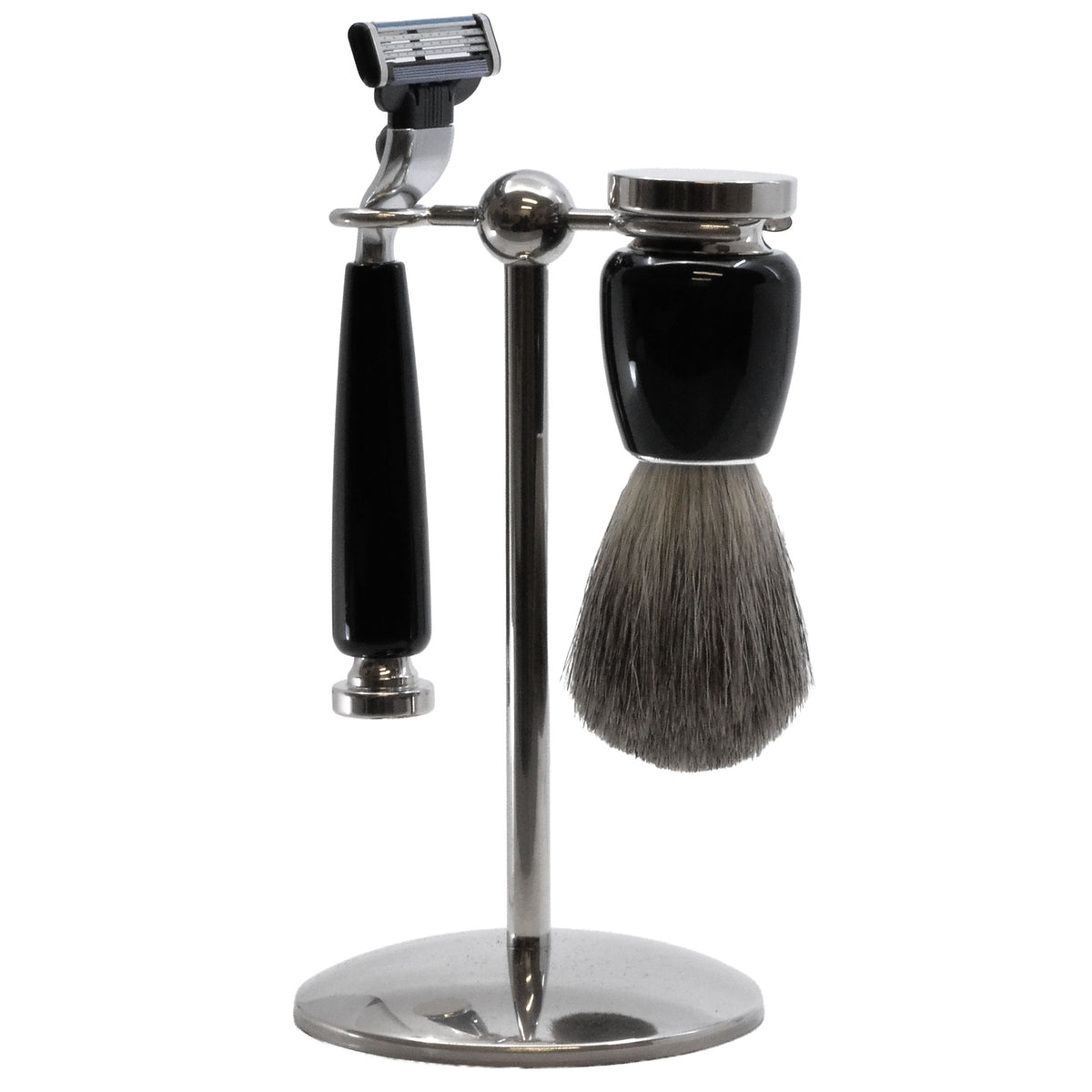 Kent Black Resin 3-Piece Shaving Set