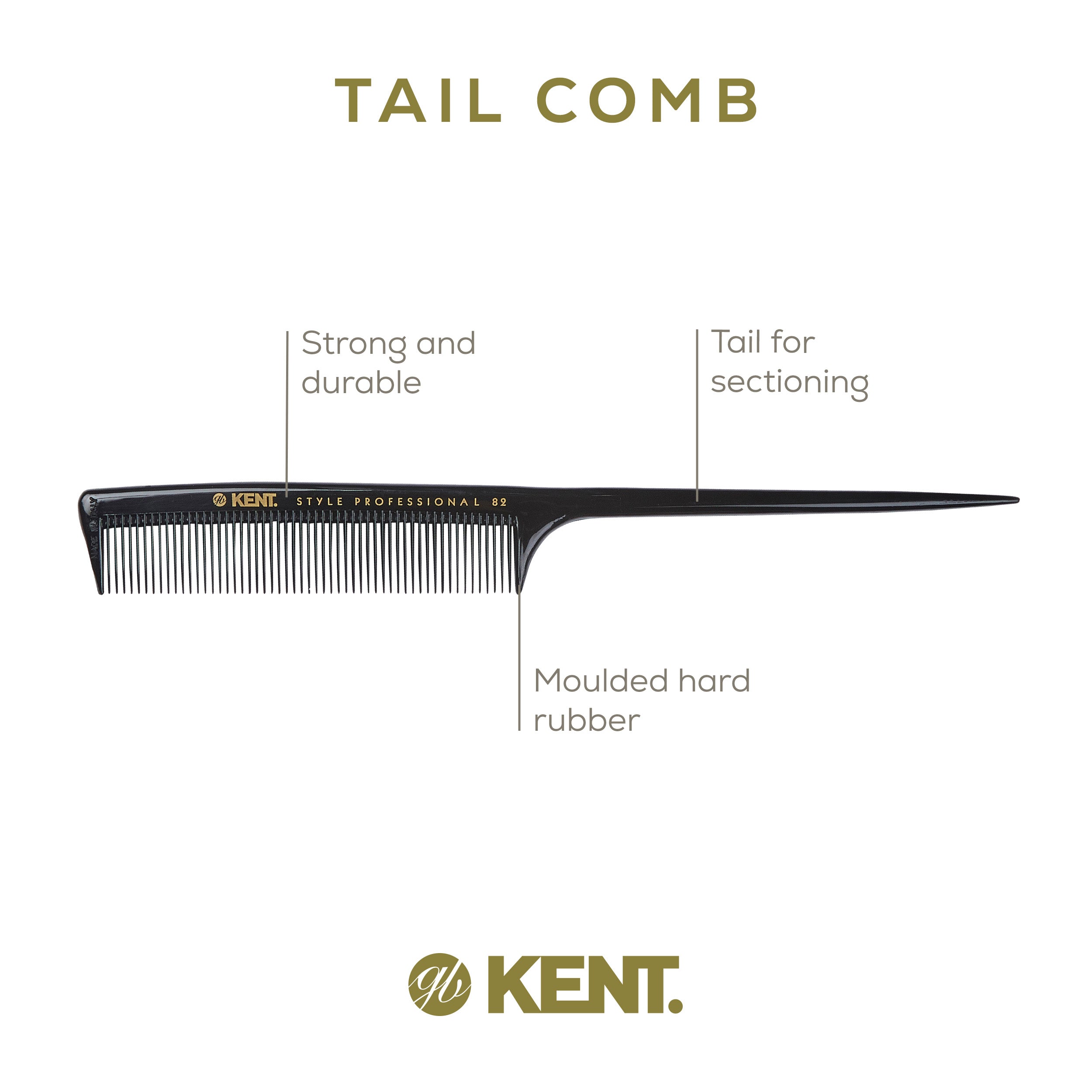 8.6" Professional Fine Tooth Rat Tail Comb for Sectioning