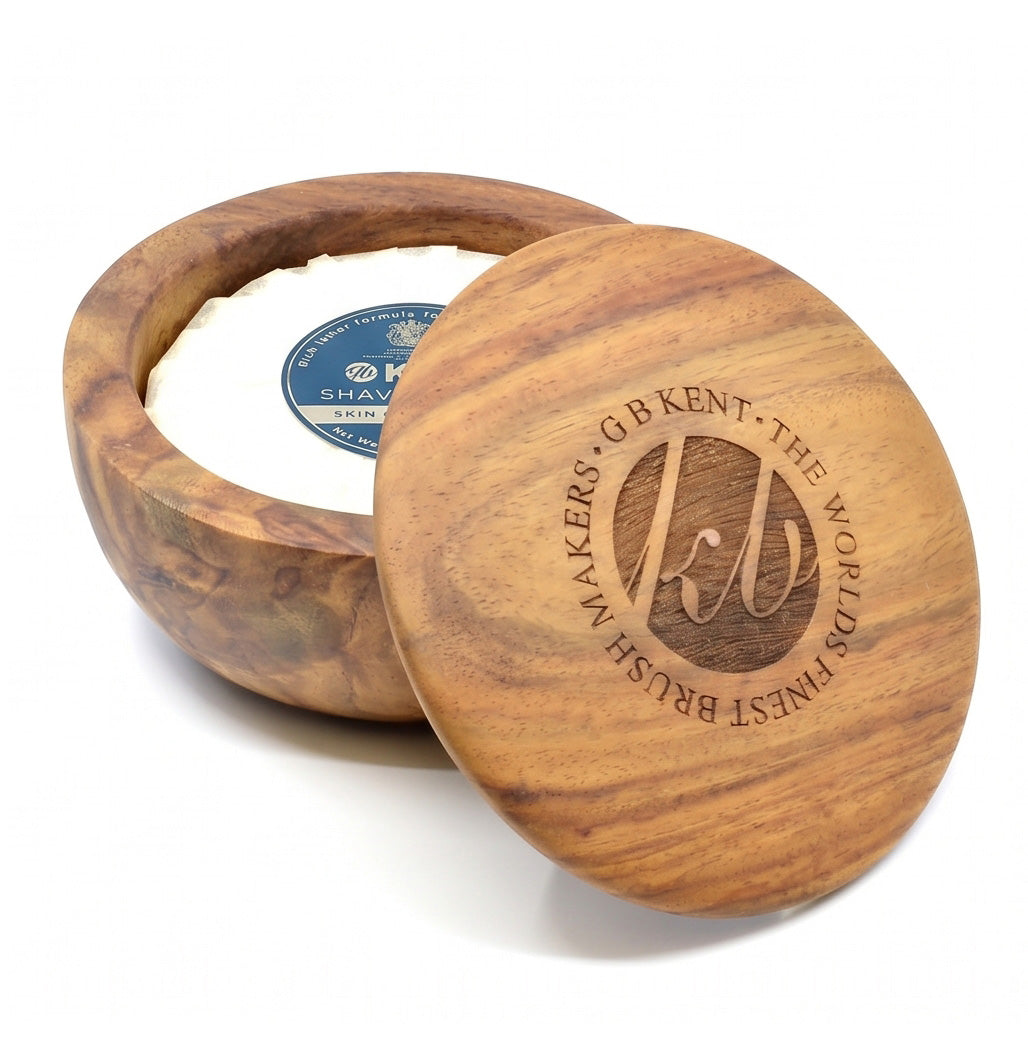 Kent SB6 Dark Oak Shaving Bowl with Soap