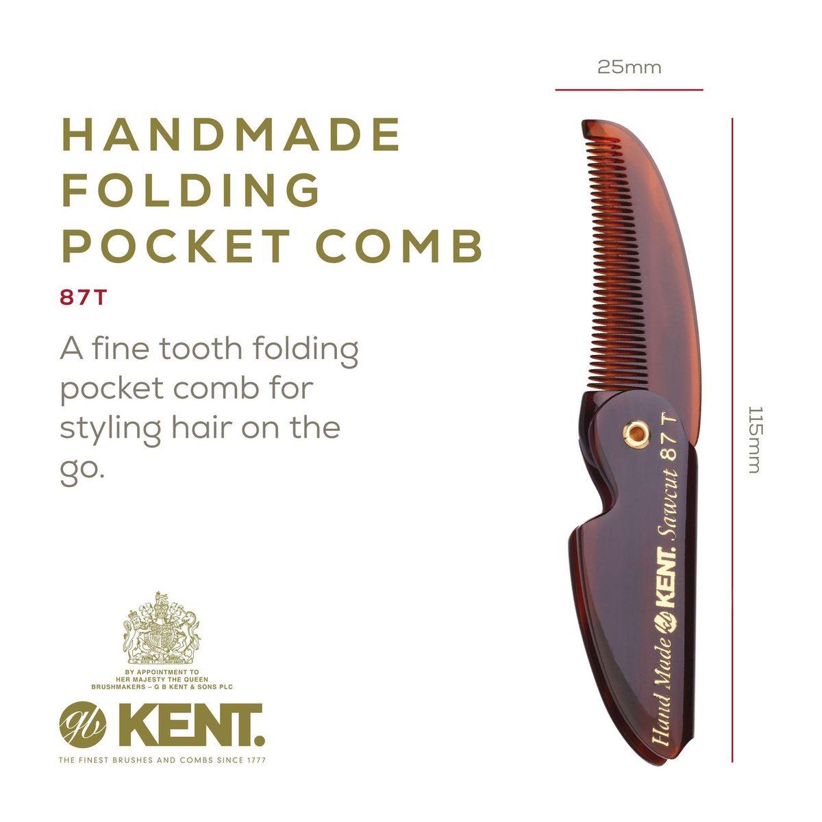 2.4" Handmade Fine Tooth Folding Pocket Comb