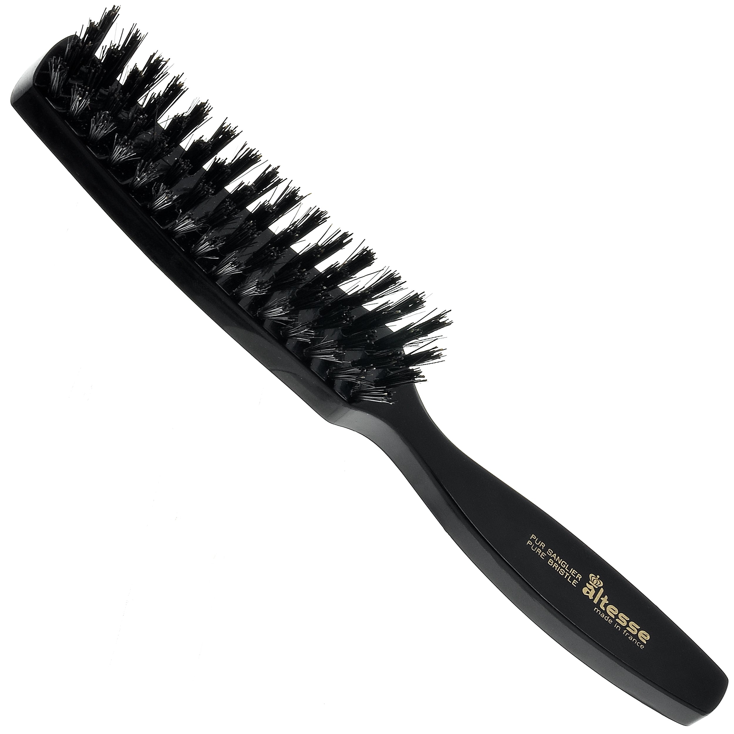 Altesse Narrow Natural Bristle Contoured Hair Brush