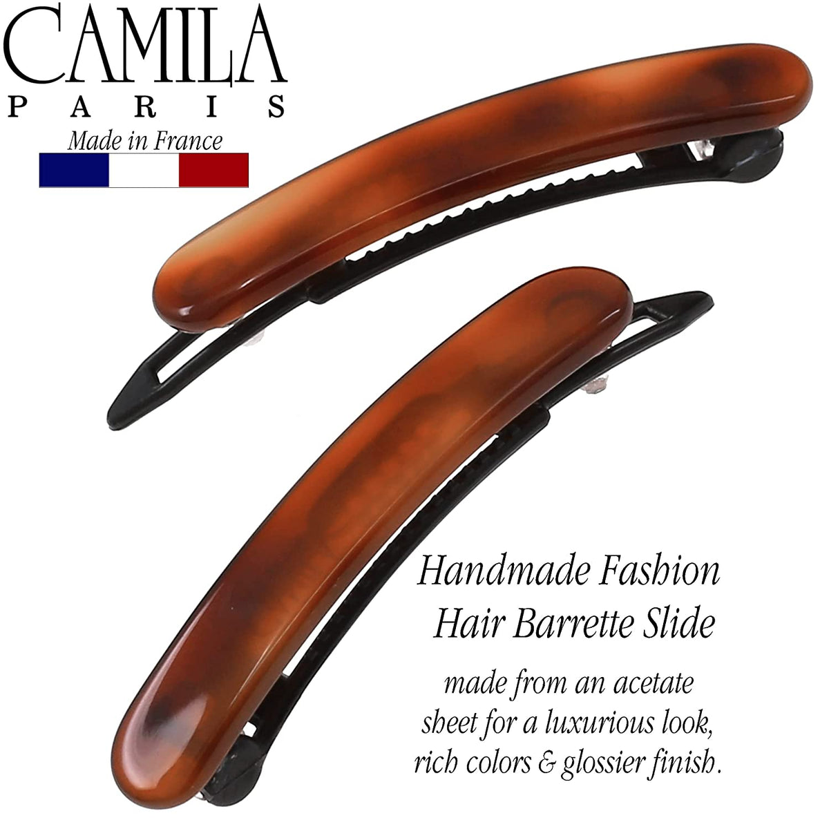 Camila Paris AD12 2.5 in. Tortoise Shell Barrette - Pack of 4