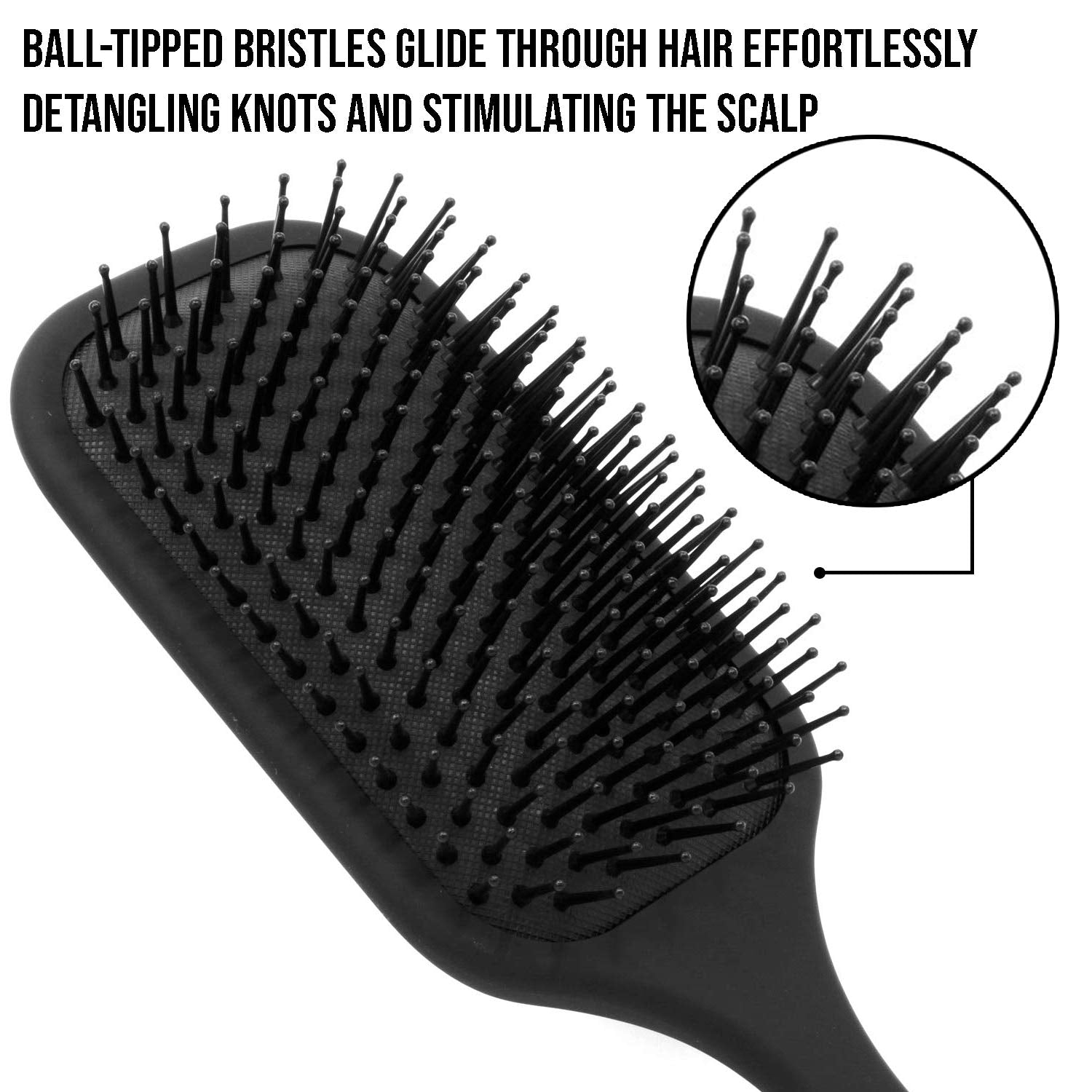 Giorgio Black Large Air Cushioned Detangling Paddle Hair Brush