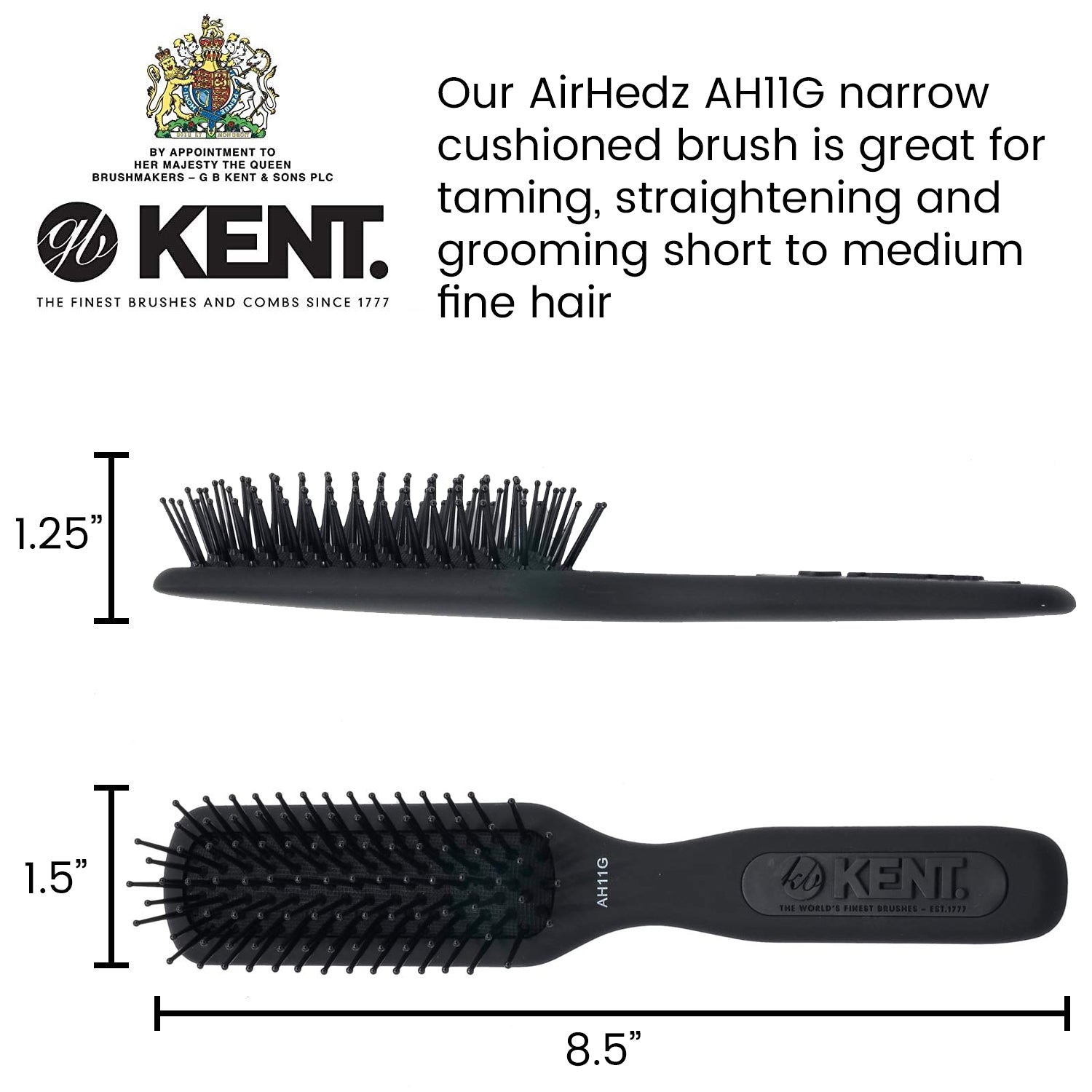 Kent Airhedz Narrow Fine Pin Hair Brush