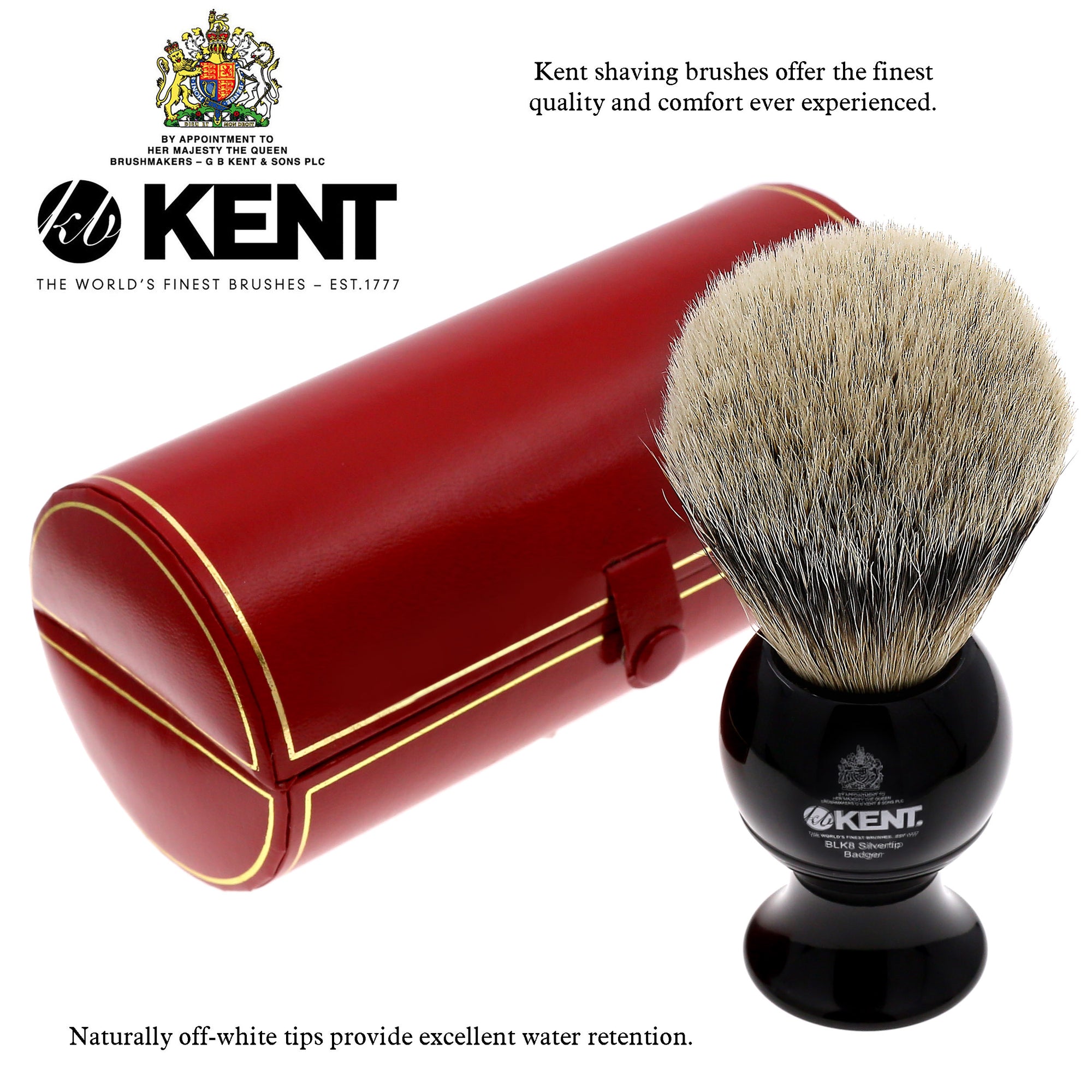 Kent BLK8 Pure Silver Tip Badger Shaving Brush