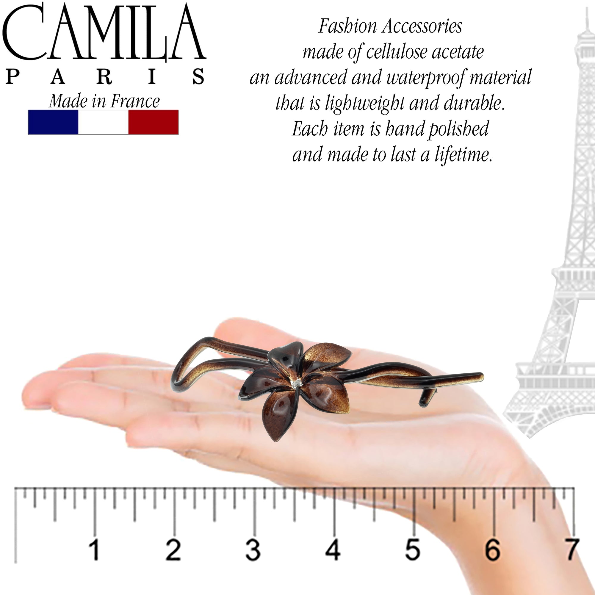 Camila Paris CP1592 Tortoise Women's French Hair Barrette Hair Slide