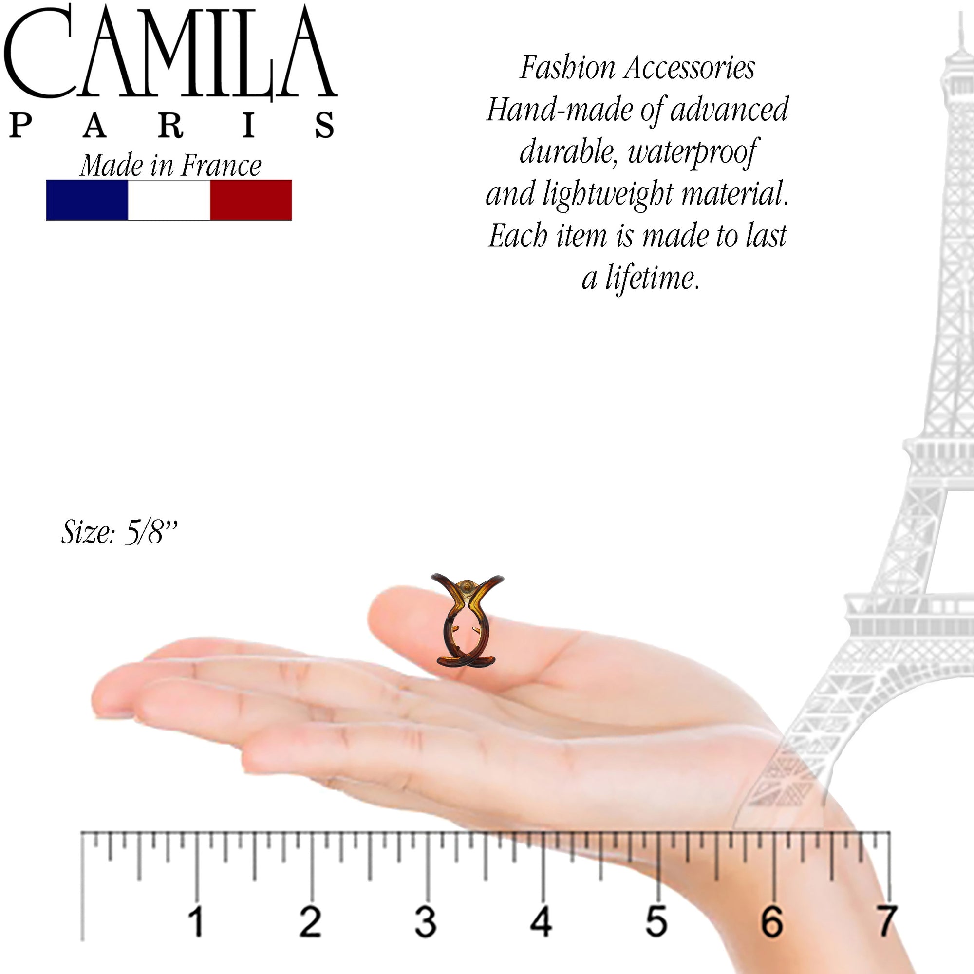 Camila Paris CP2374-6 Set of 6 Small Tortoise Women's French Hair Clip Claw