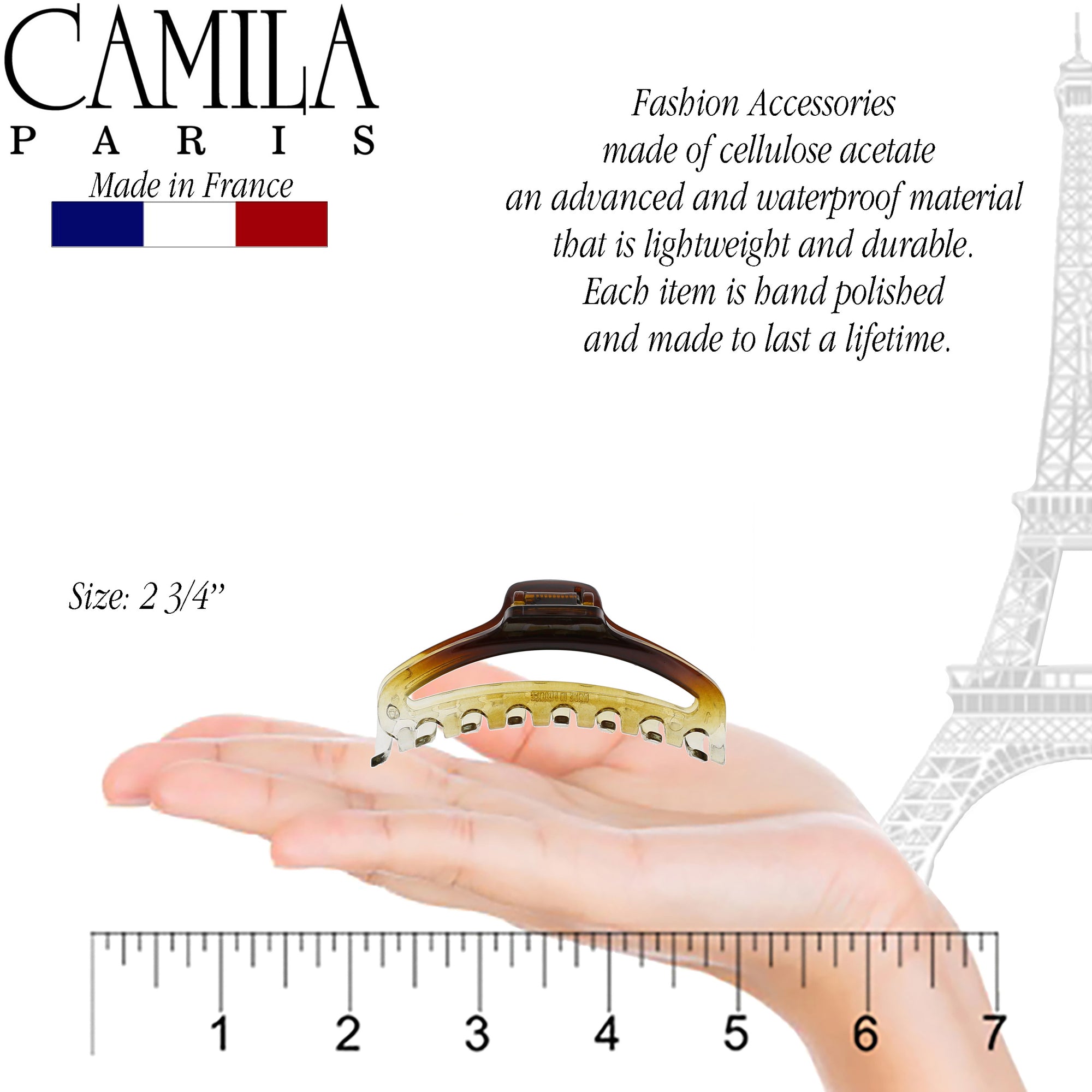 Camila Paris CP2370 Tortoise Shell Women's French Hair Clip Claw