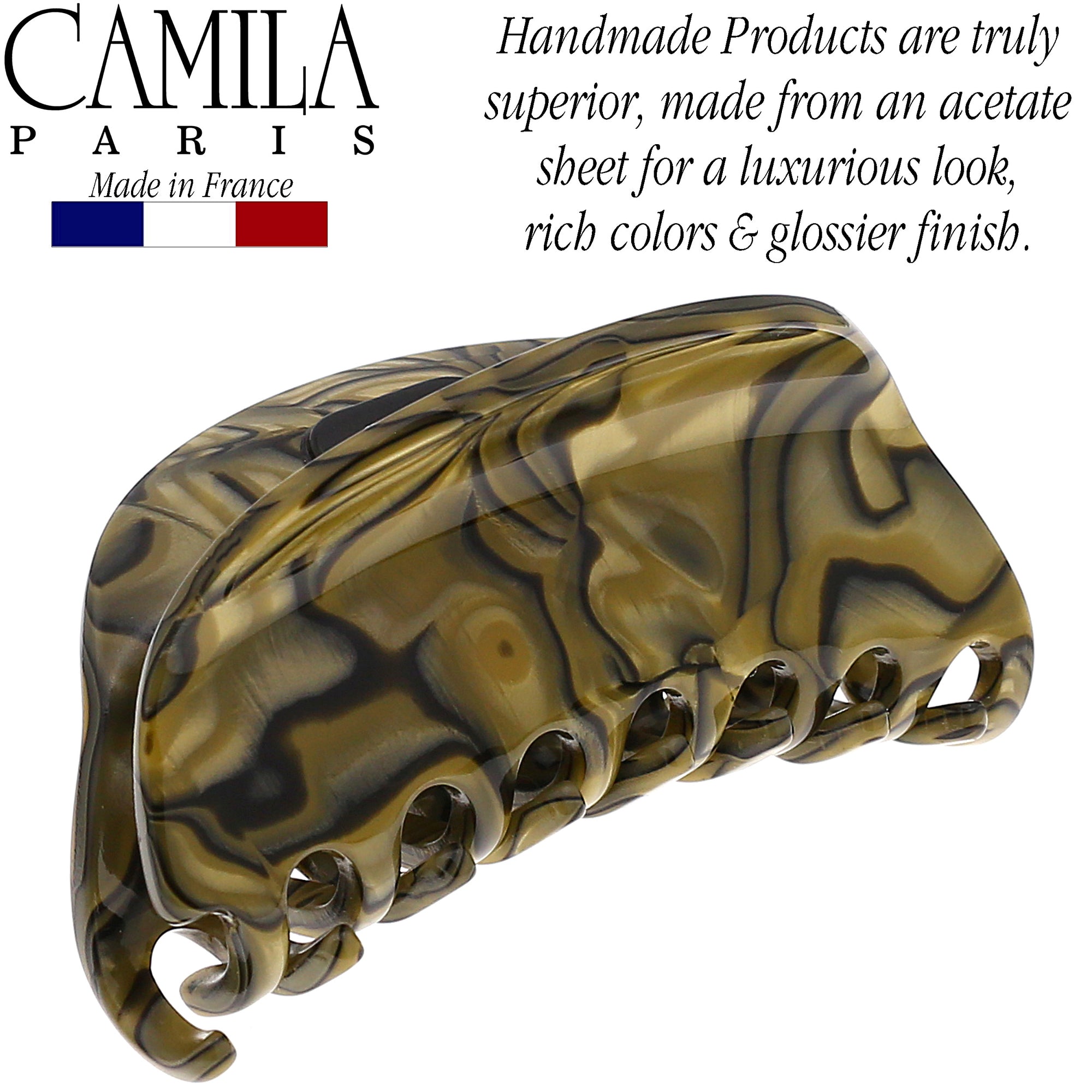 Camila Paris CP2958 Handmade Volume Grey Women's French Hair Clip Claw