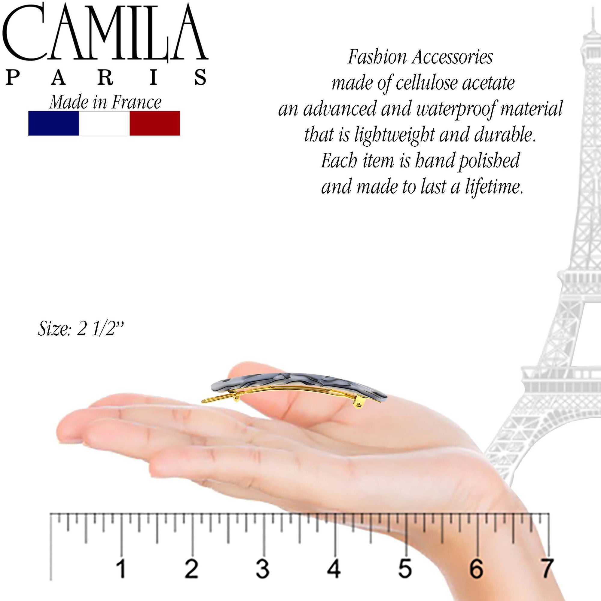 Camila Paris CP2863-2 Small Tortoise French Hair Clip Claw Hair Slide