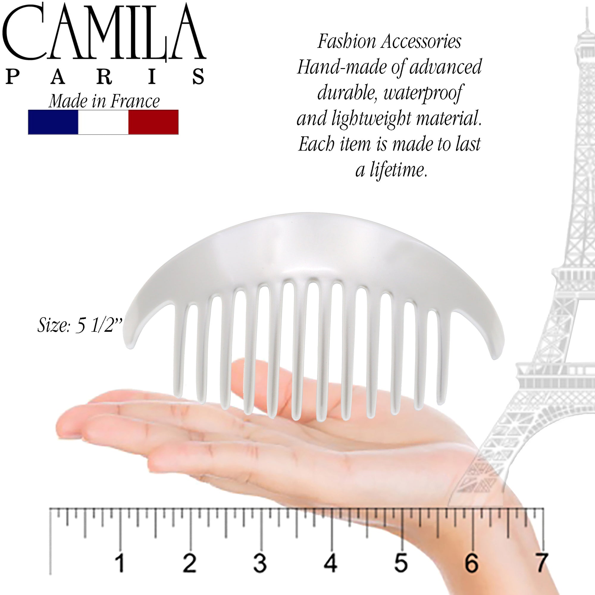 Camila Paris CP2430-2 Tortoise Shell French Hair Side Comb Interlocking