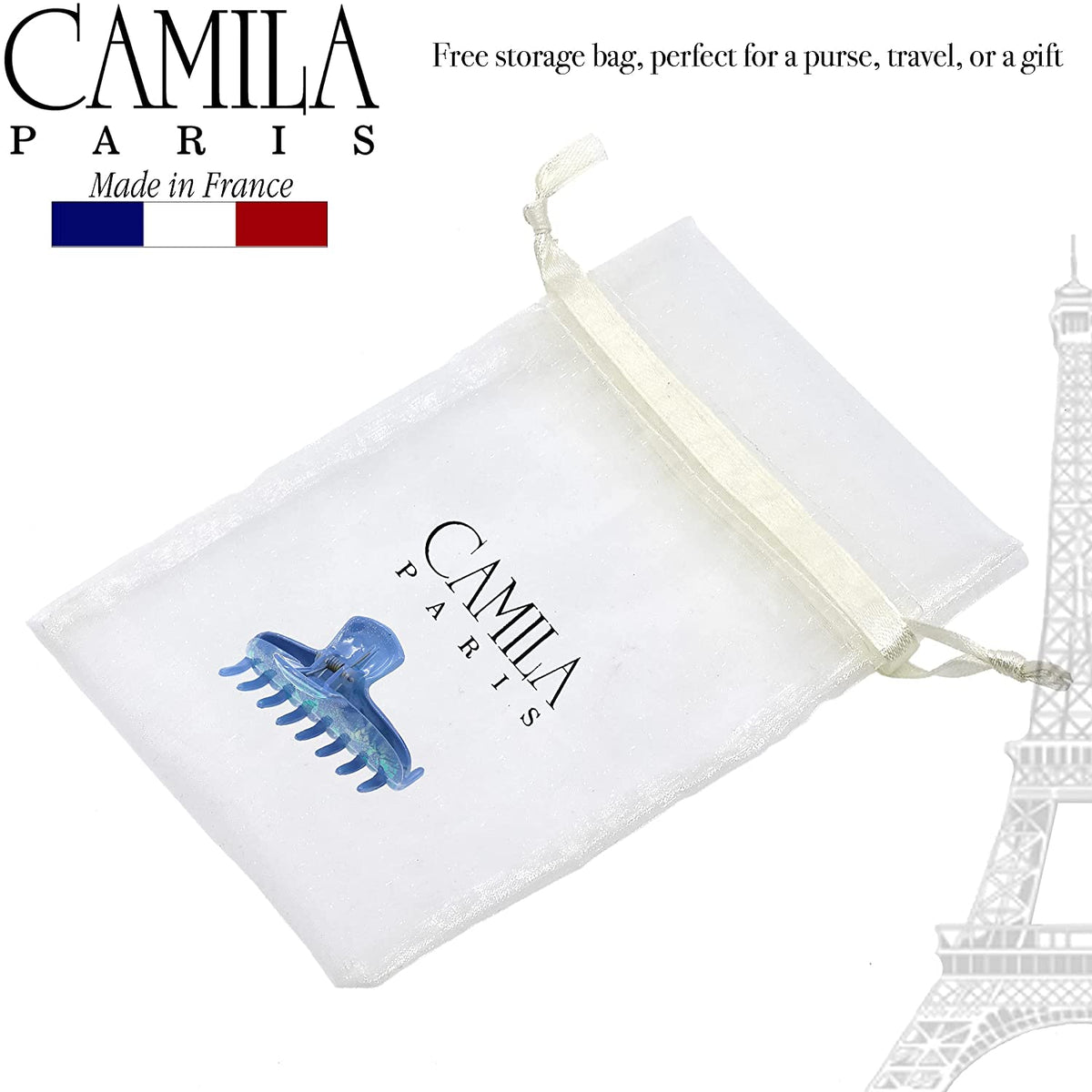 Camila Paris CP3346 French Hair Clip for Women Thick Hair for Long Curly  Wavy Hair, Blue, Girls Hair Claw Clips Fashion Styling Hair Accessories for  Women, Strong Hold No Slip Grip, Made