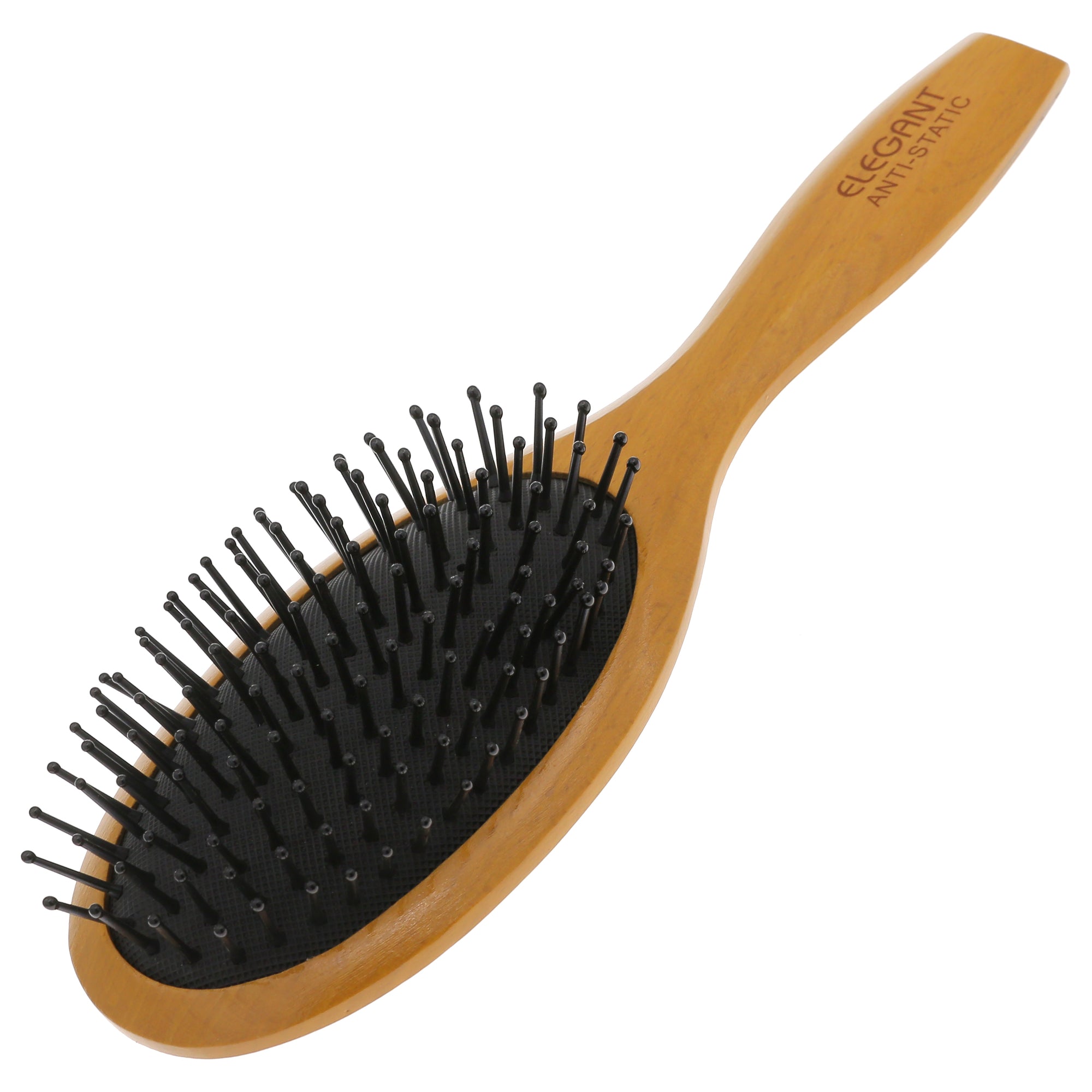 Wooden Grooming Oval Brush with Nylon Pins