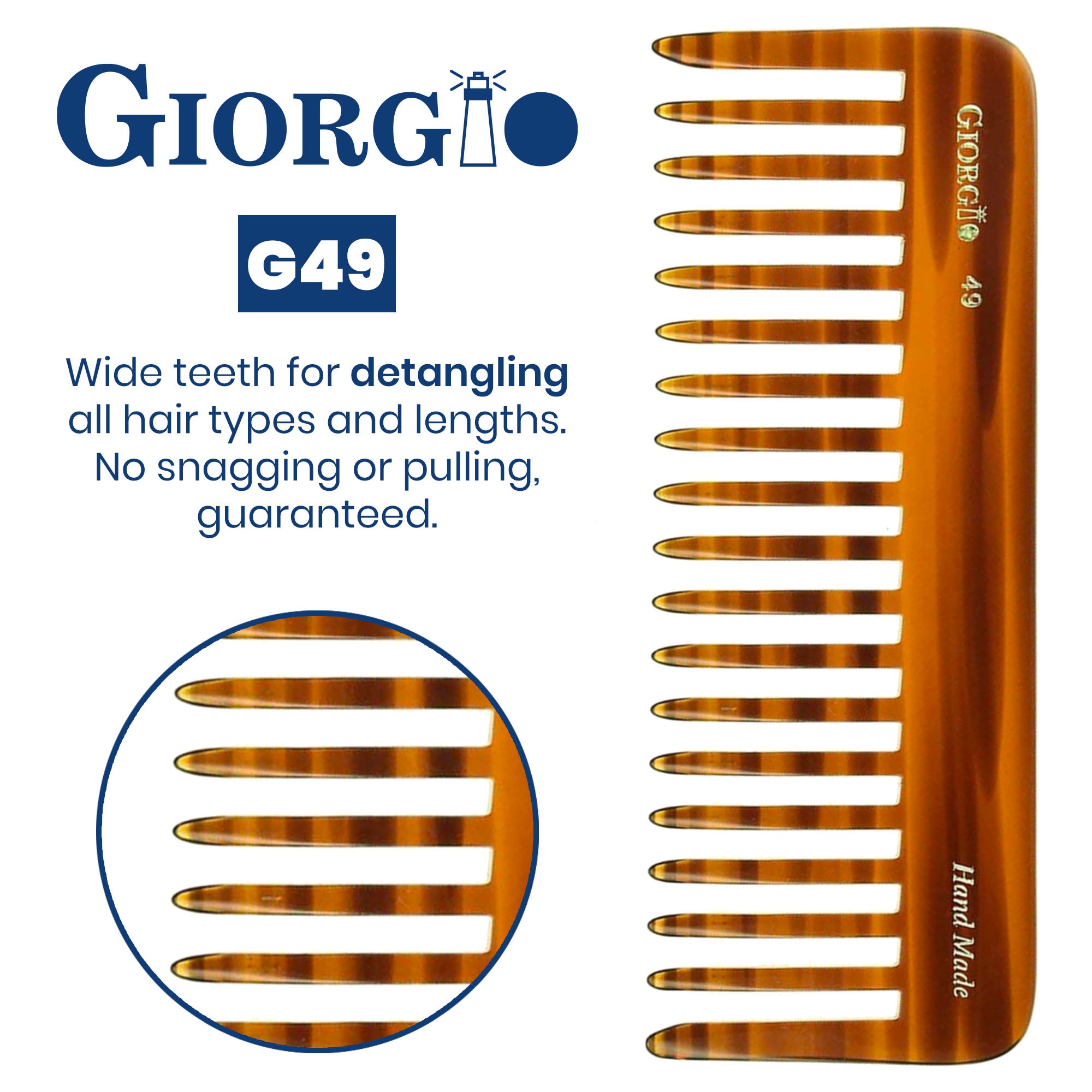 5.75" Deep Wide Tooth Detangling Comb