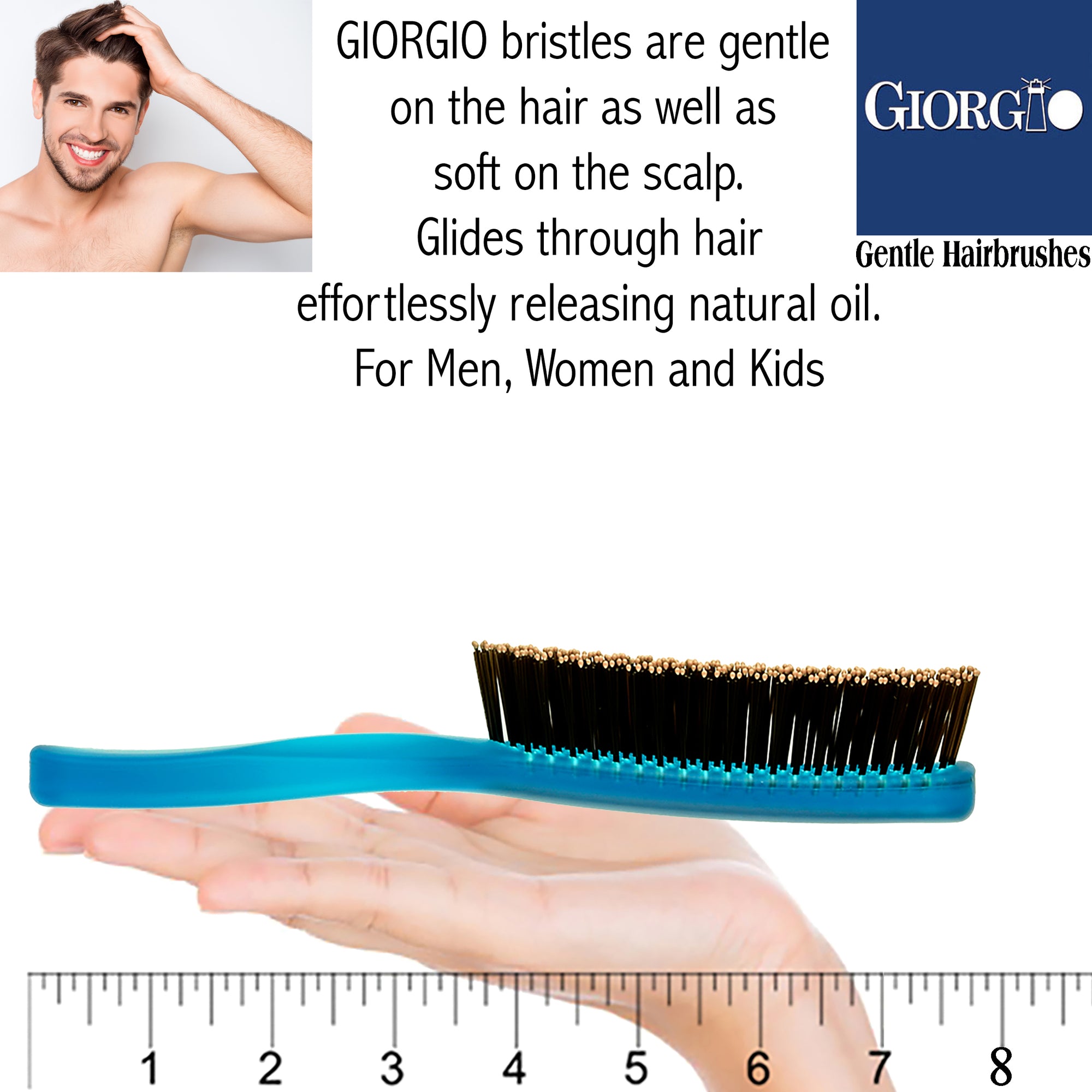 Giorgio Gentle Neon Detangling Soft Scalp Sensitive Hair Brush