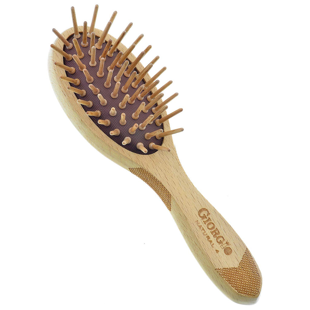 Giorgio GIONAT3 & GIONAT4 Wood Bristle Detangle Anti-Static Hair Brush