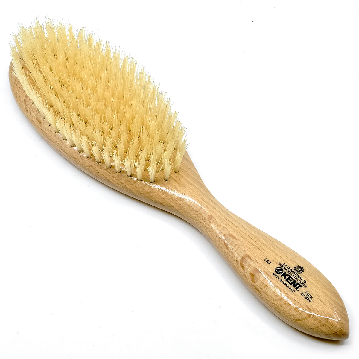 Shine & Condition Hair Brush | 100% Natural Bristle + Nylon Pin | Pure Bamboo Handle | Medium Paddle | Striped Finish | Model 847 - SB