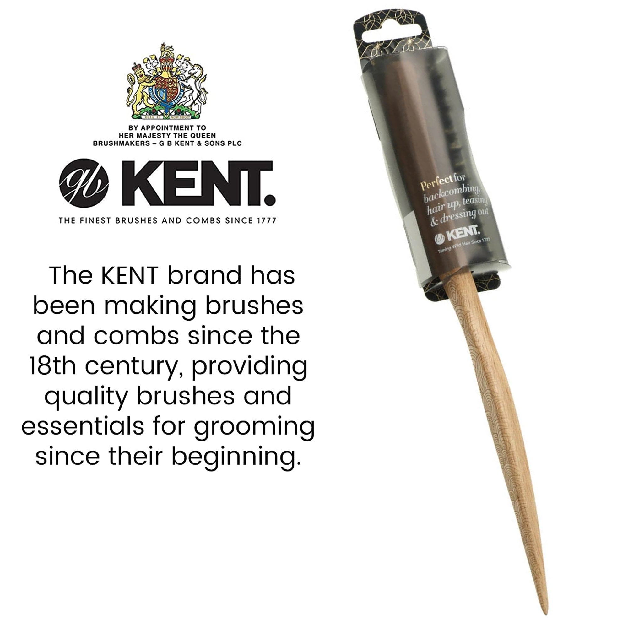 Kent NS15 / PF15 Backcombing Teasing Hair Brush Boar Bristles & Nylon