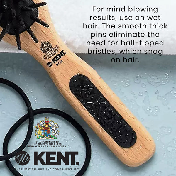 Kent Brushes PF20 Mini Detangling Fat Pin Narrow Brush - Bayside Brush Co.