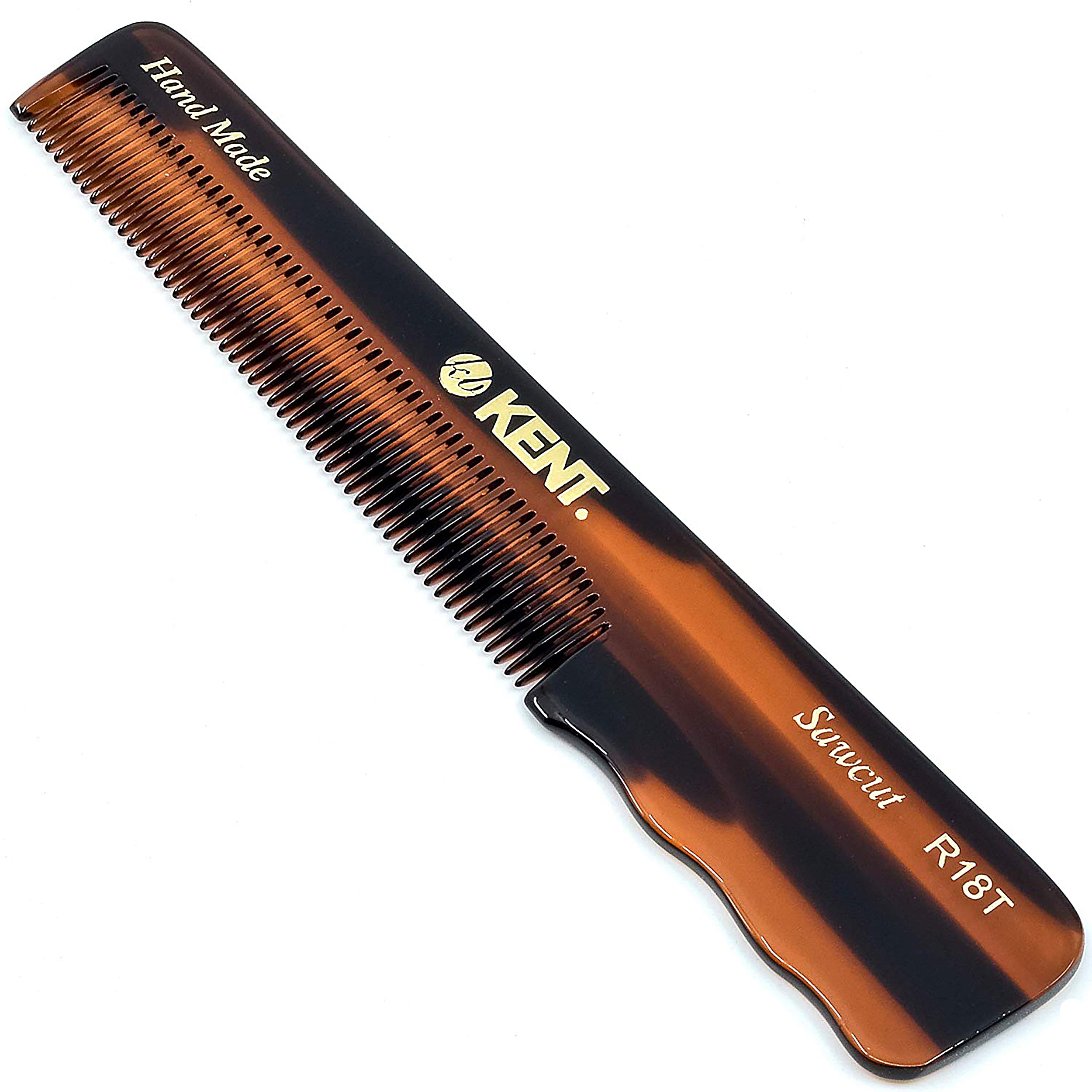 Kent R18T Handmade All Fine Tooth Pocket Comb for Men Grooming Styling