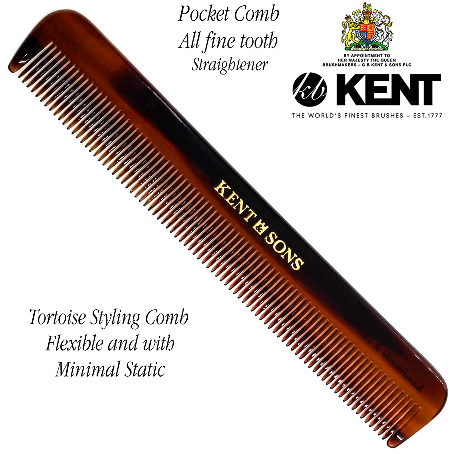 4.5" Handmade Fine Tooth Styling Pocket Comb