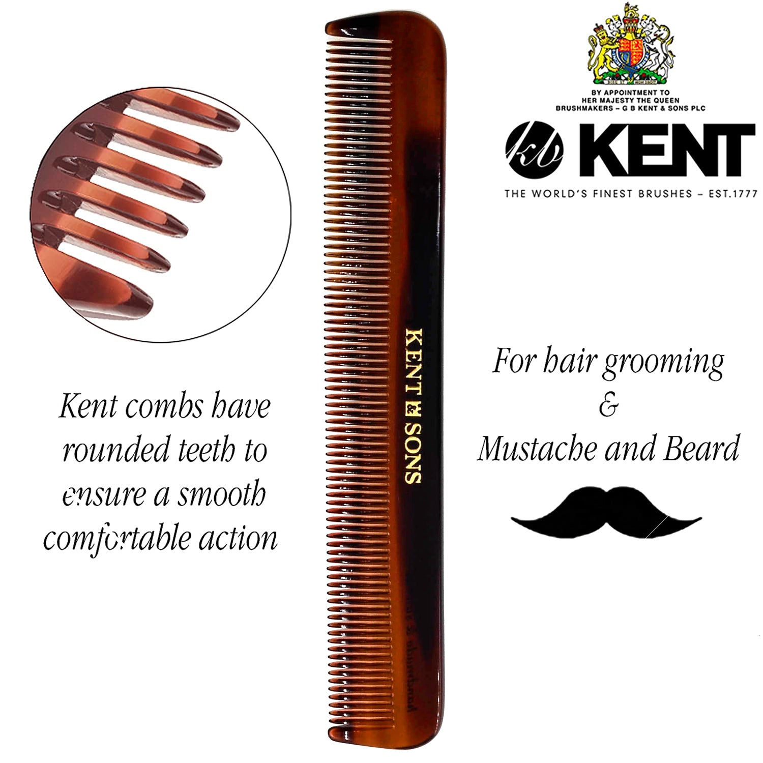 Kent Slim Jim Fine Tooth Pocket Comb