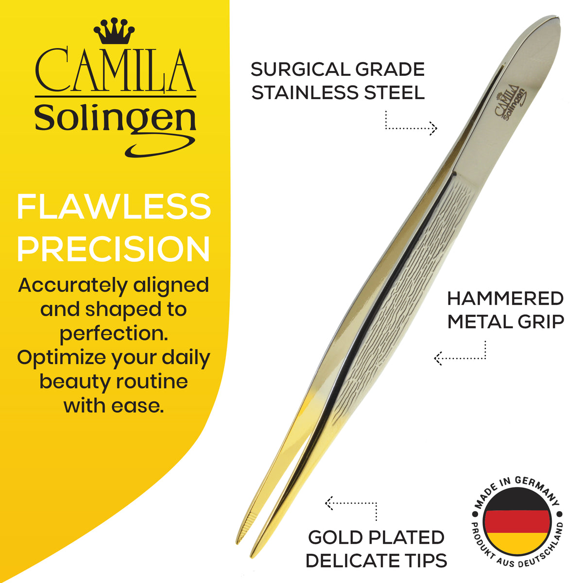 Camila CS01 Solingen Scissors, 3 Baby, Gold Plated